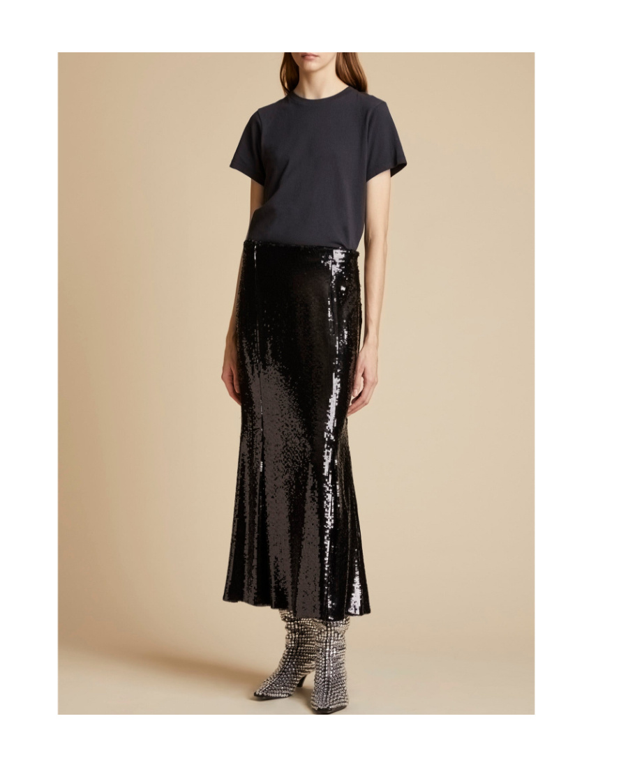 Khaite Sequined Skirt In Black