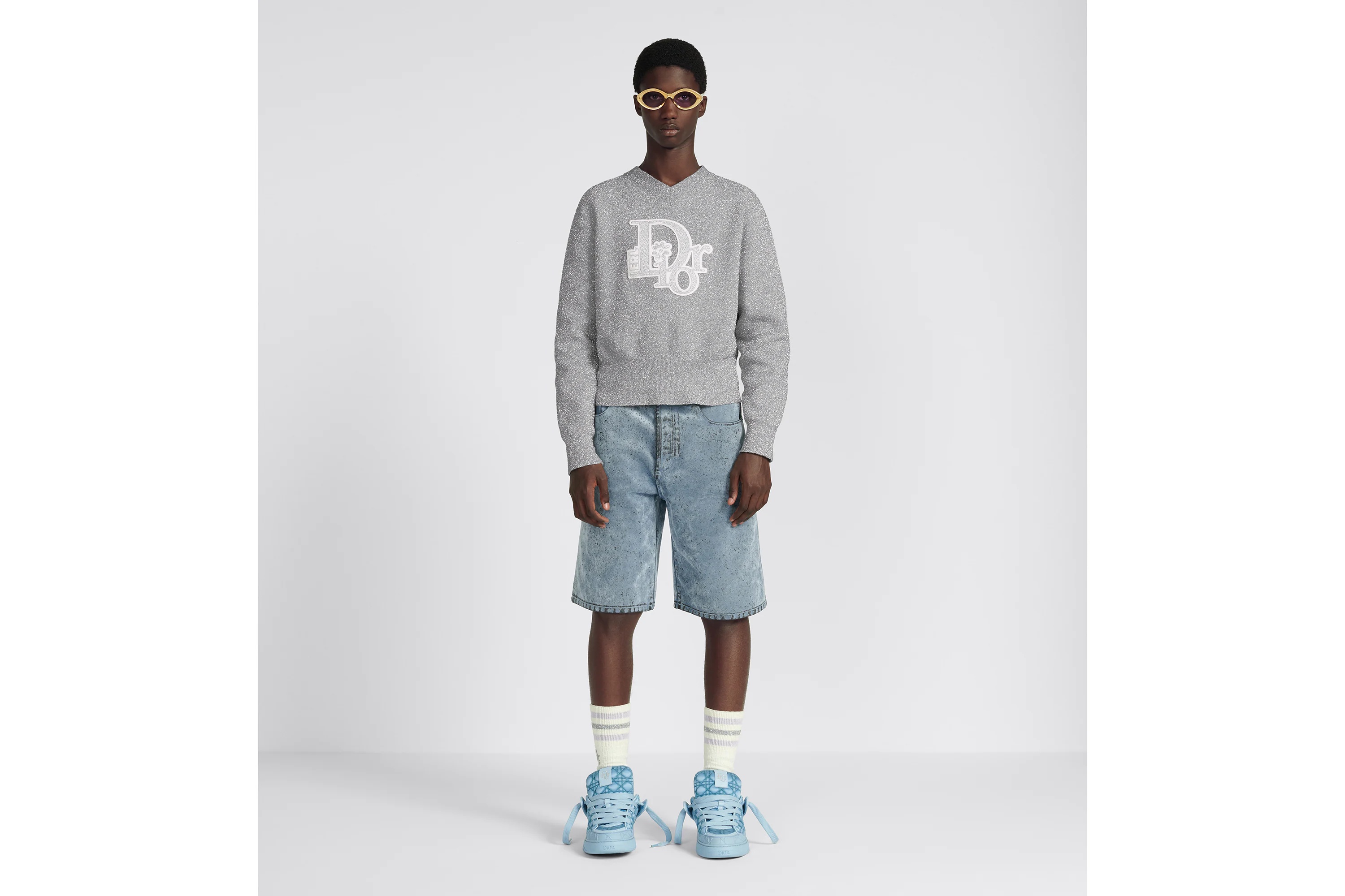 Dior Logo Shorts In Gray