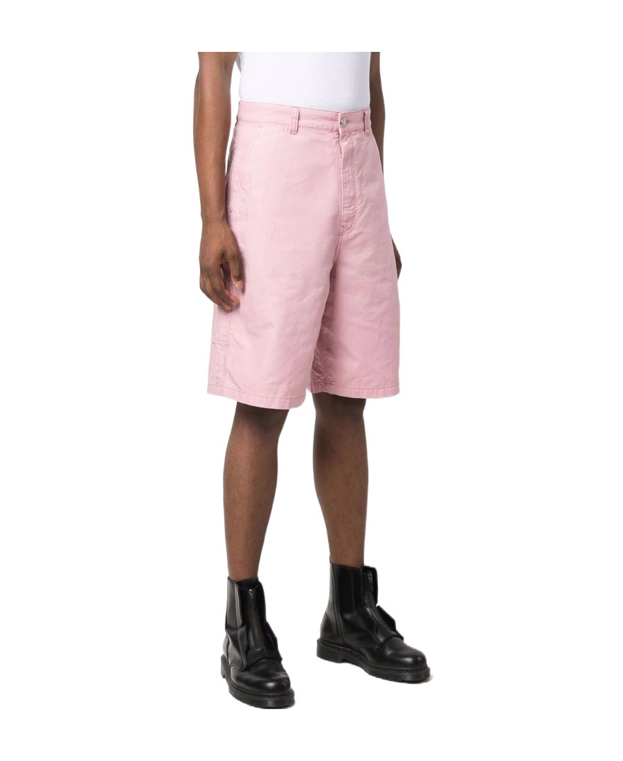 Ami Alexandre Mattiussi Wide-leg Cotton Shorts In Pink