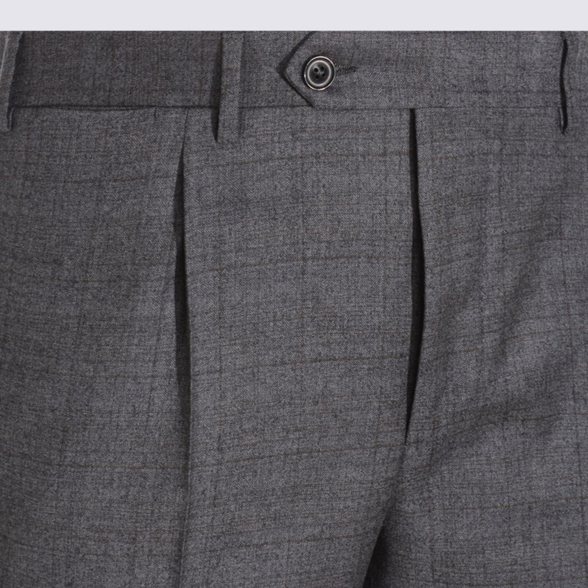 Canali Belt Loop Casual Pants In Gray