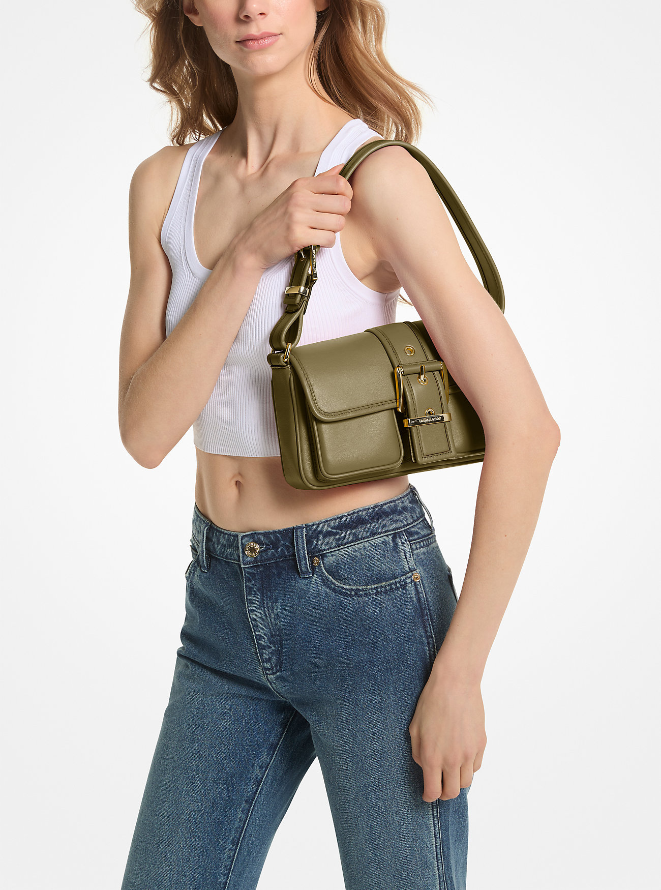Michael Michael Kors Colby Medium Leather Shoulder Bag