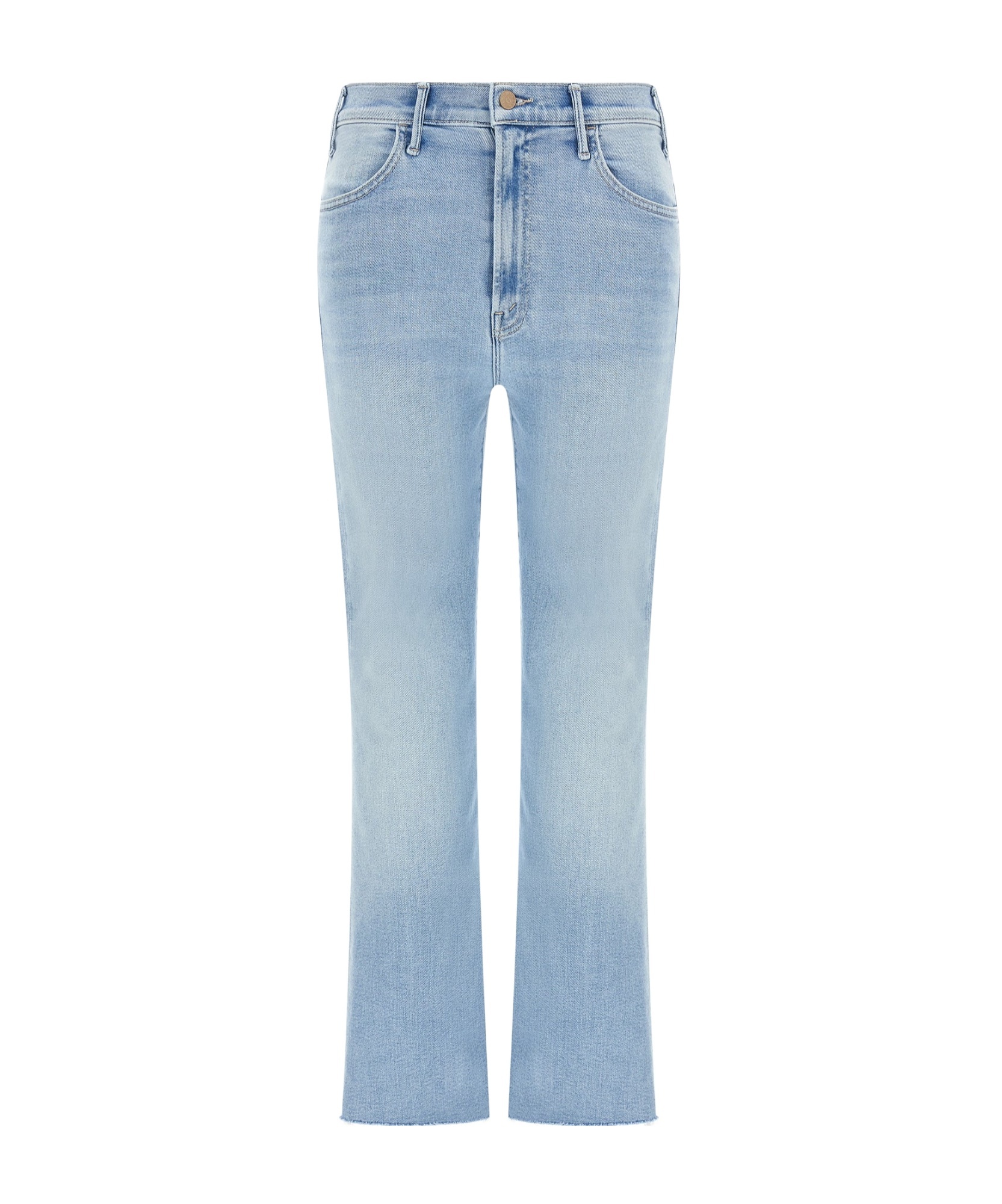 Mother The Hustler Ankle Fray Denim Jeans In Blue