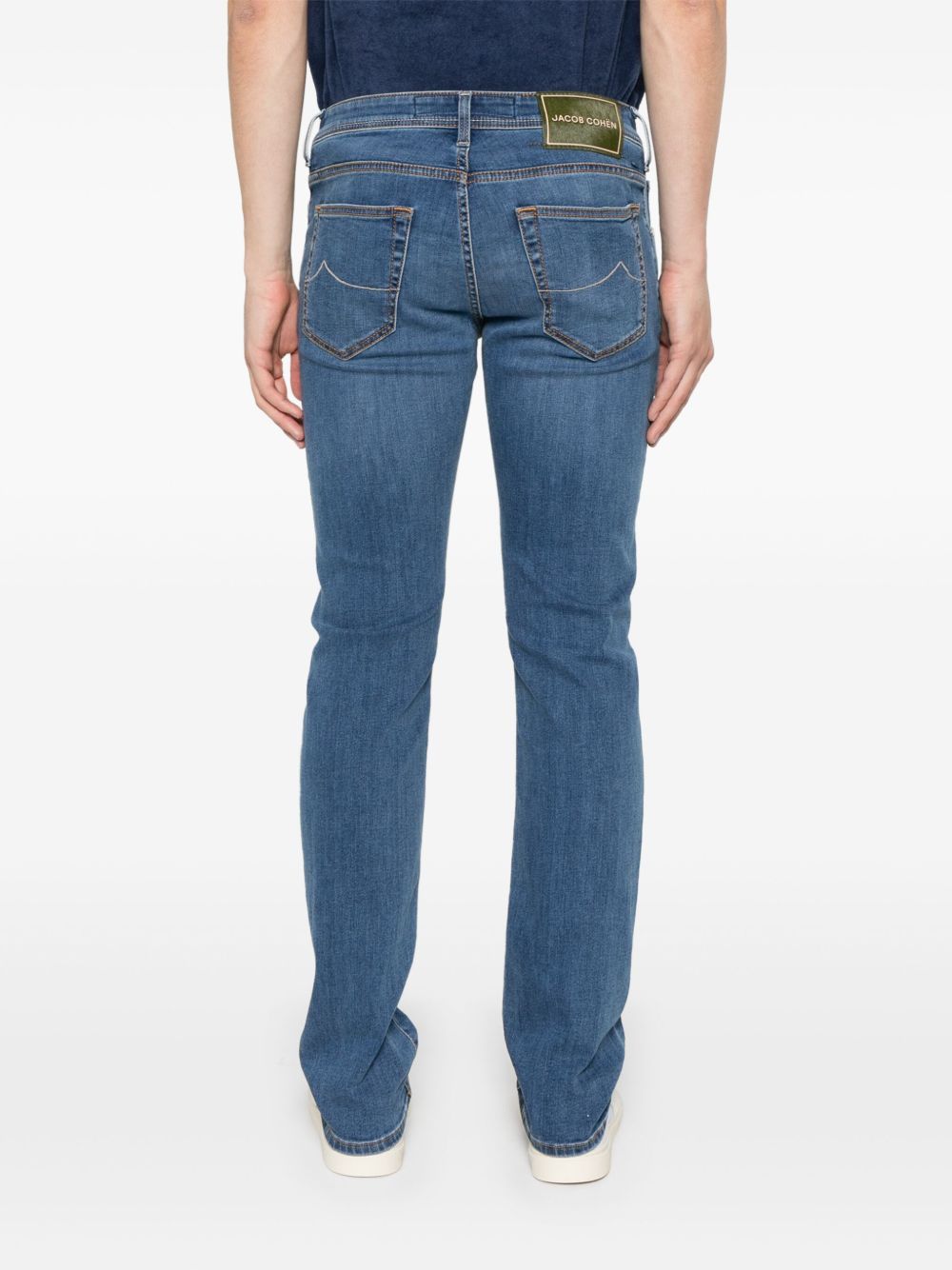 Jacob Cohen Straight Trousers Belt Loops In Blue