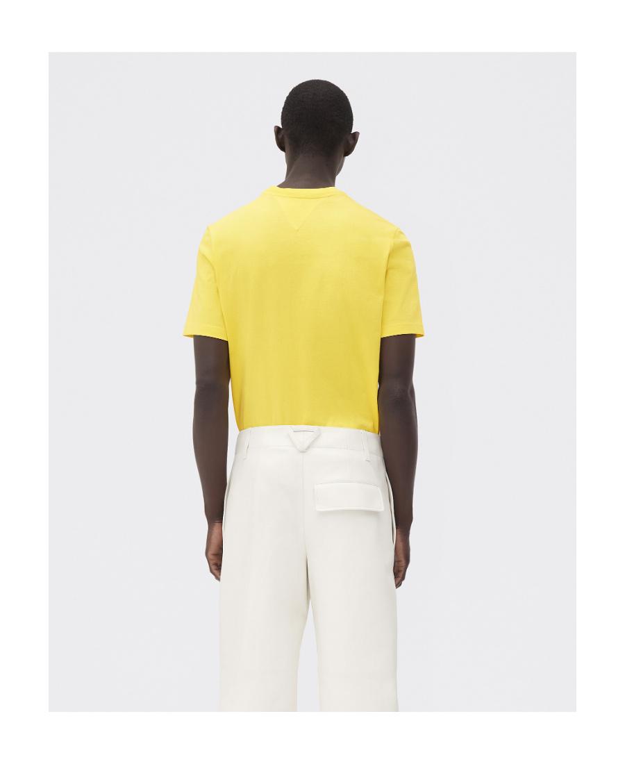 Bottega Veneta T-shirt With Round Neck And Short Sleeves In Yellow