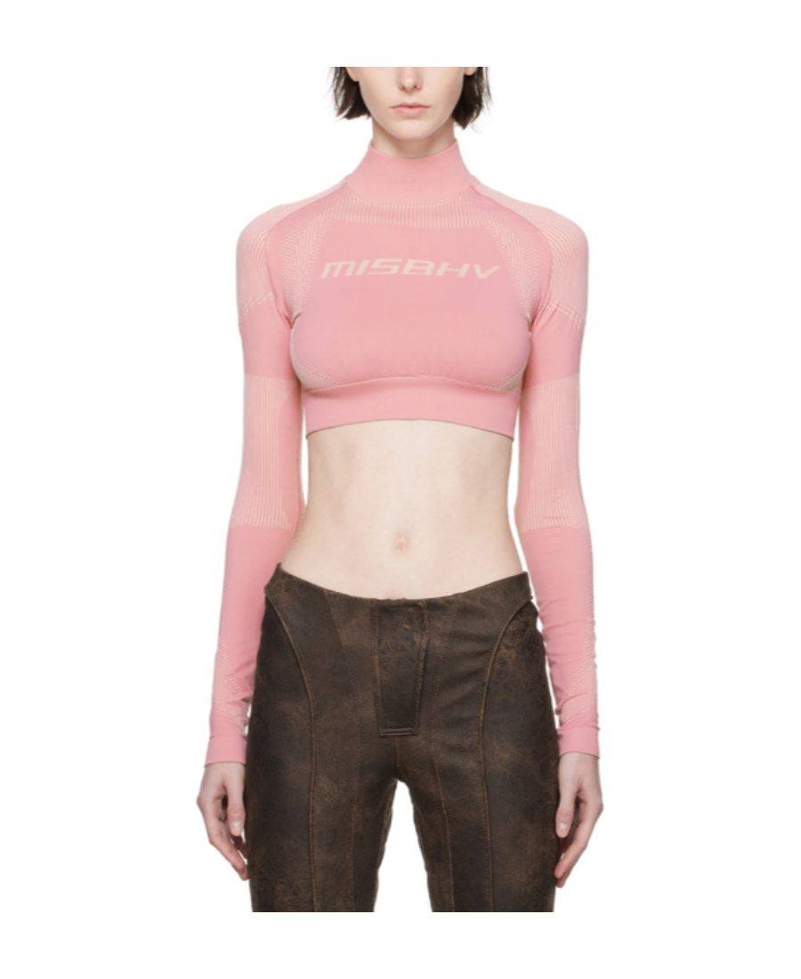 Misbhv Pink Cropped Sport Top In Pink