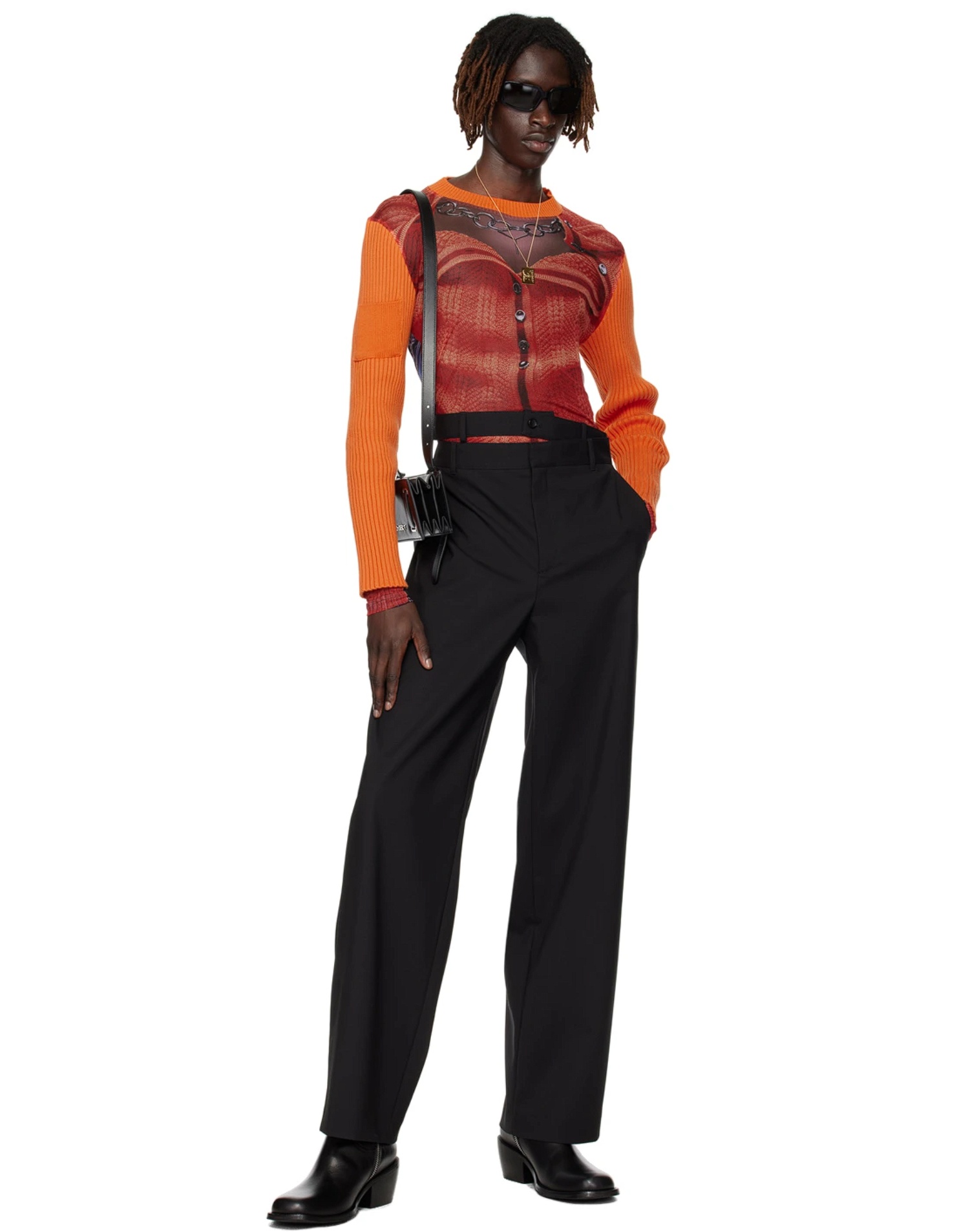 Y/project X Jean Paul Gaultier Trompe L'oeil Top In Pink