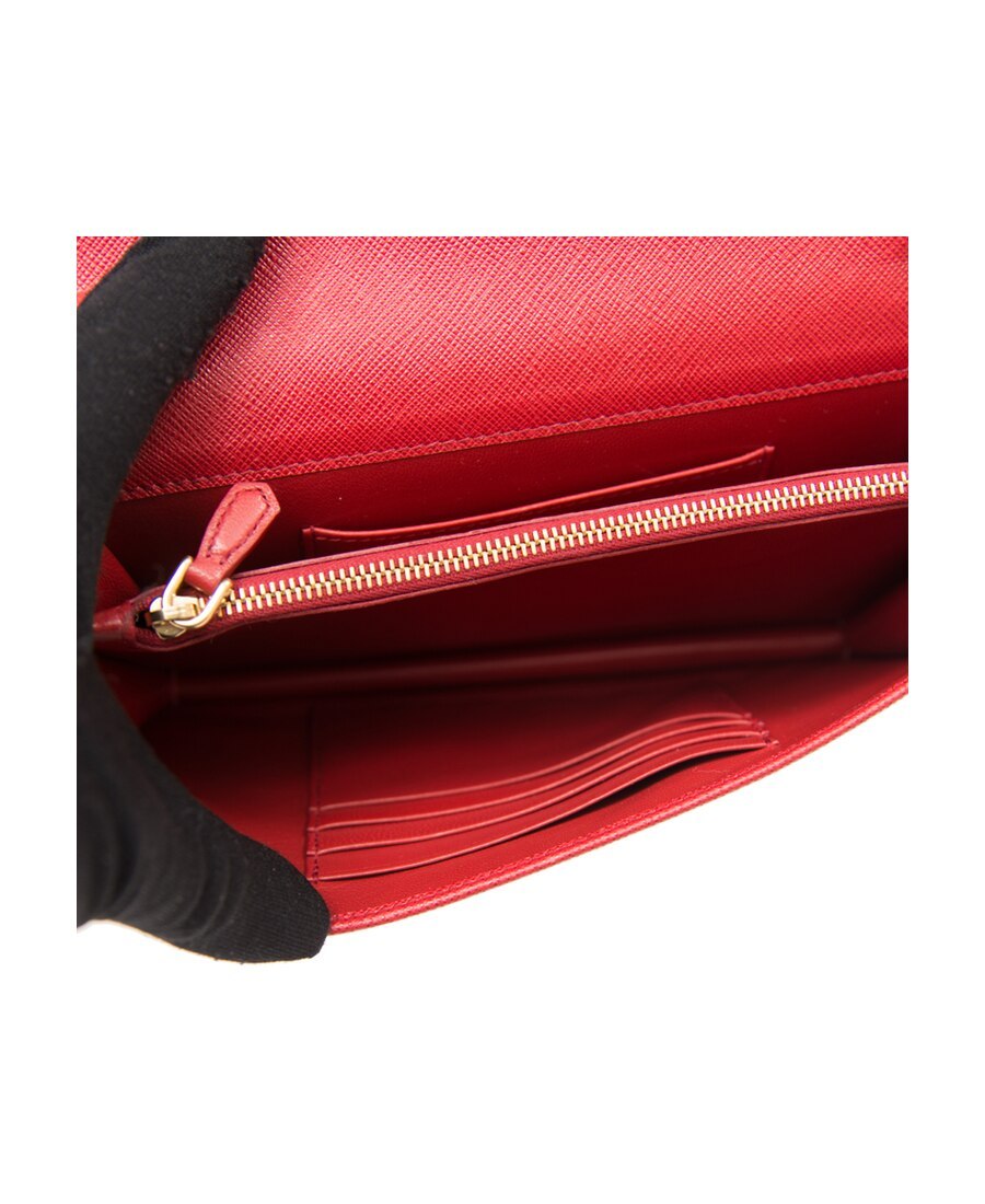 Prada Logo Sign Chain Shoulder Bag In Red