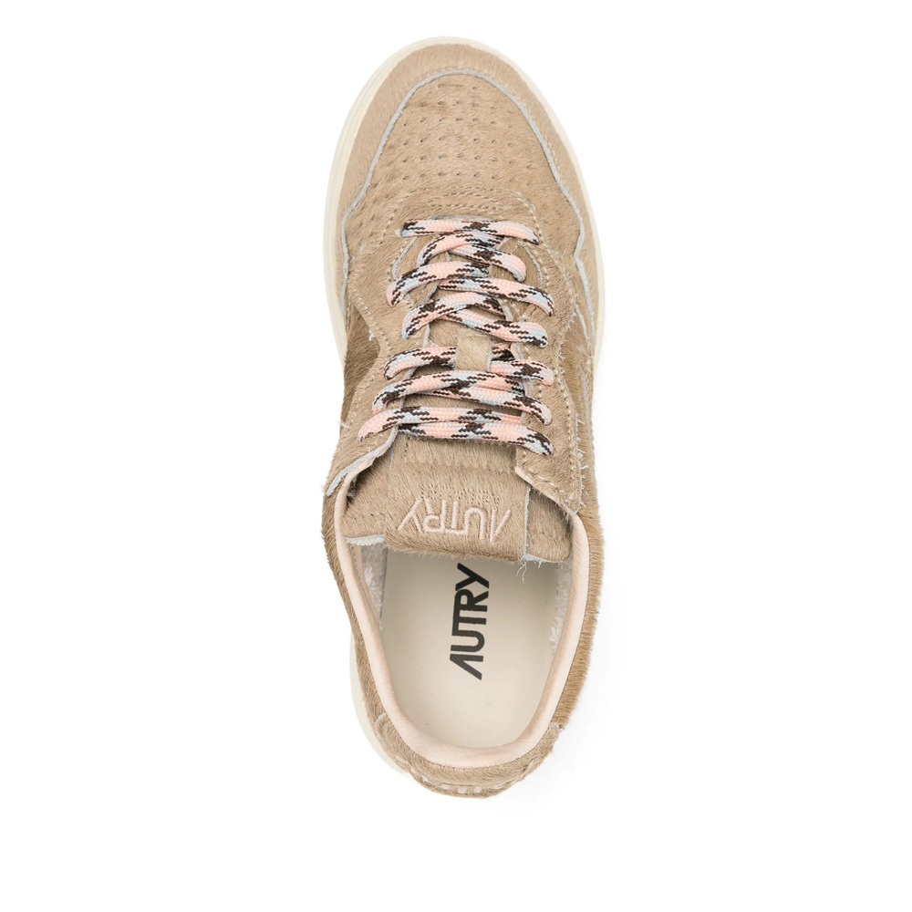 Autry Beige Leather Medalist Sneakers