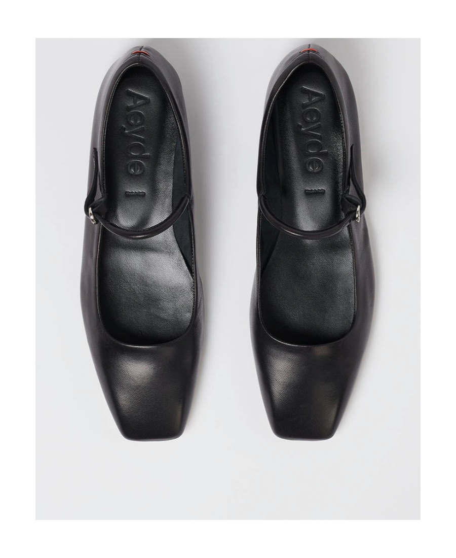Aeyde Uma Nappa Leather Ballet Flats In Black