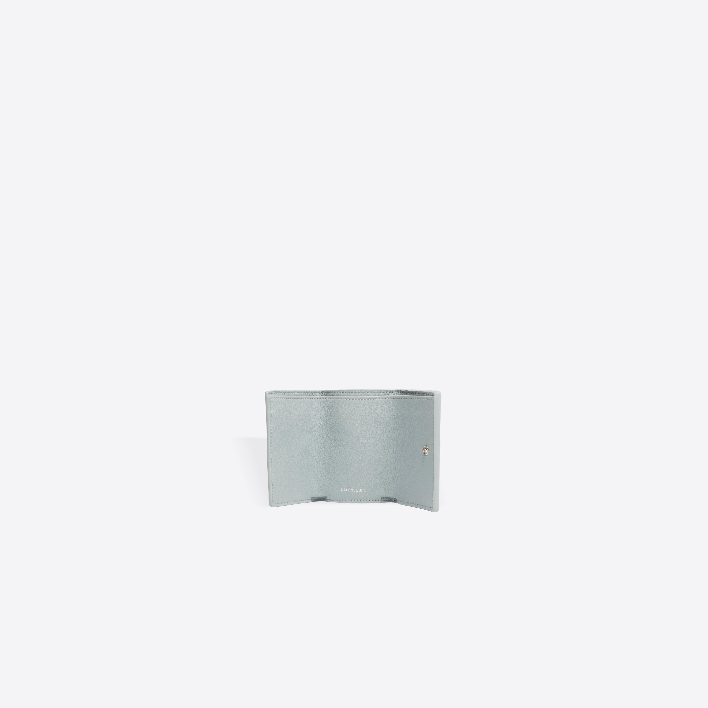 Balenciaga Mini Papier Wallet In Gray