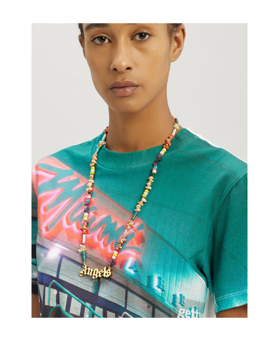 Palm Angels Angel Necklace In Yellow