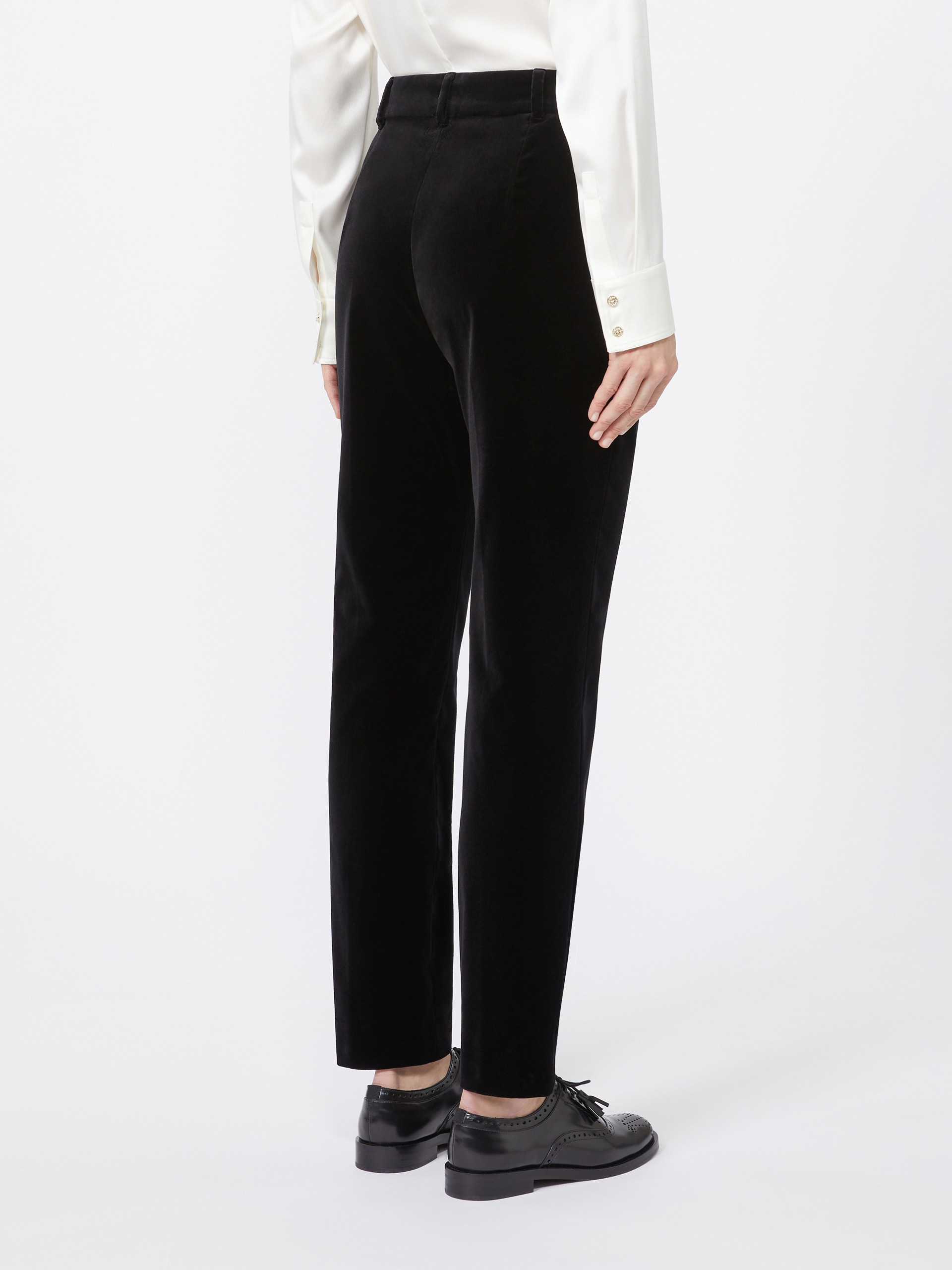Max Mara Velvet Track Pants In Black