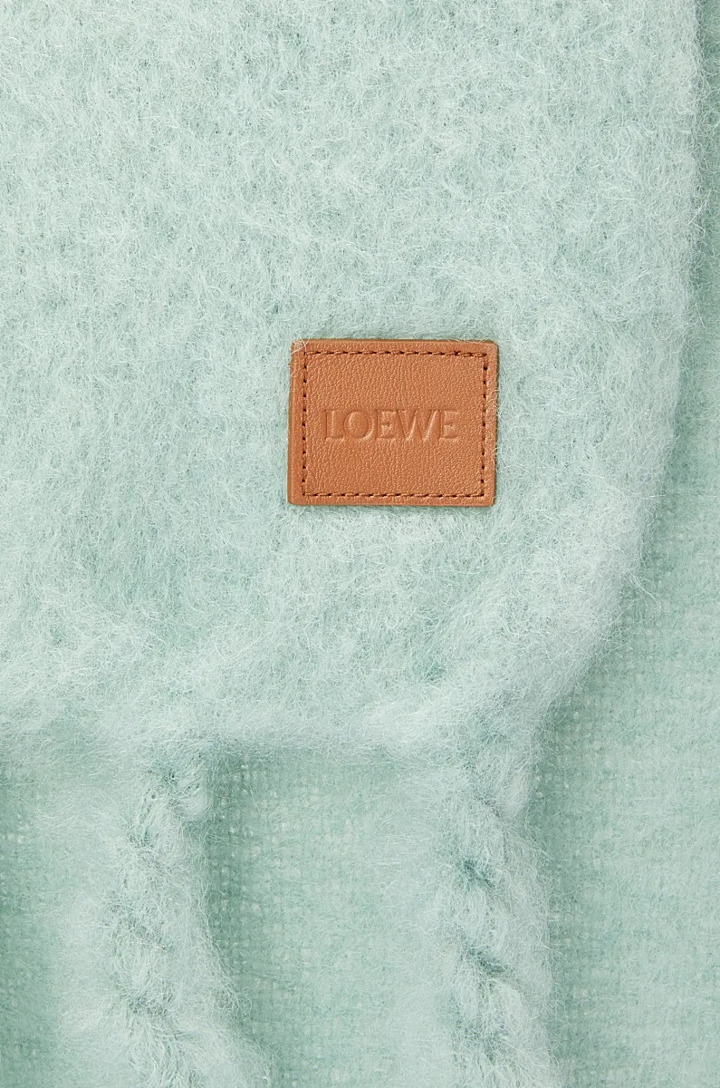 Loewe Knitting Tassel Scarf In Green