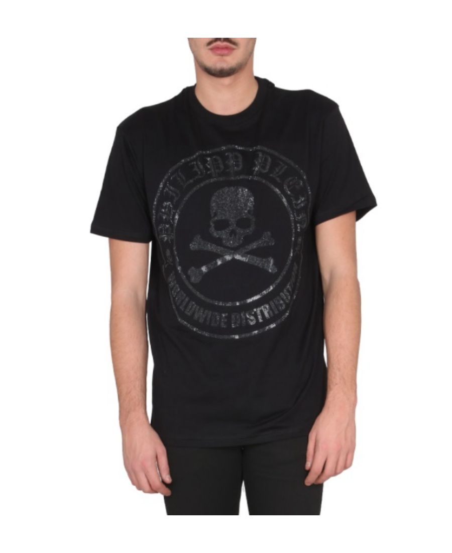 Philipp Plein Graphic Print Crewneck T-shirt In Black
