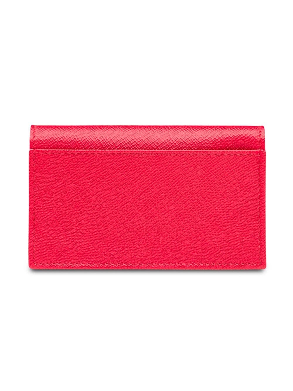 Prada Triangle Logo Patent Leather Wallet In Red