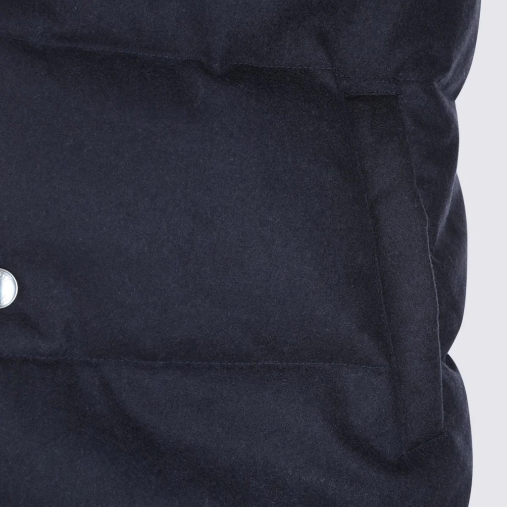 Eleventy Mens Blue Padded Sleeveless Wool-cashmere Blend Gilet In Blue