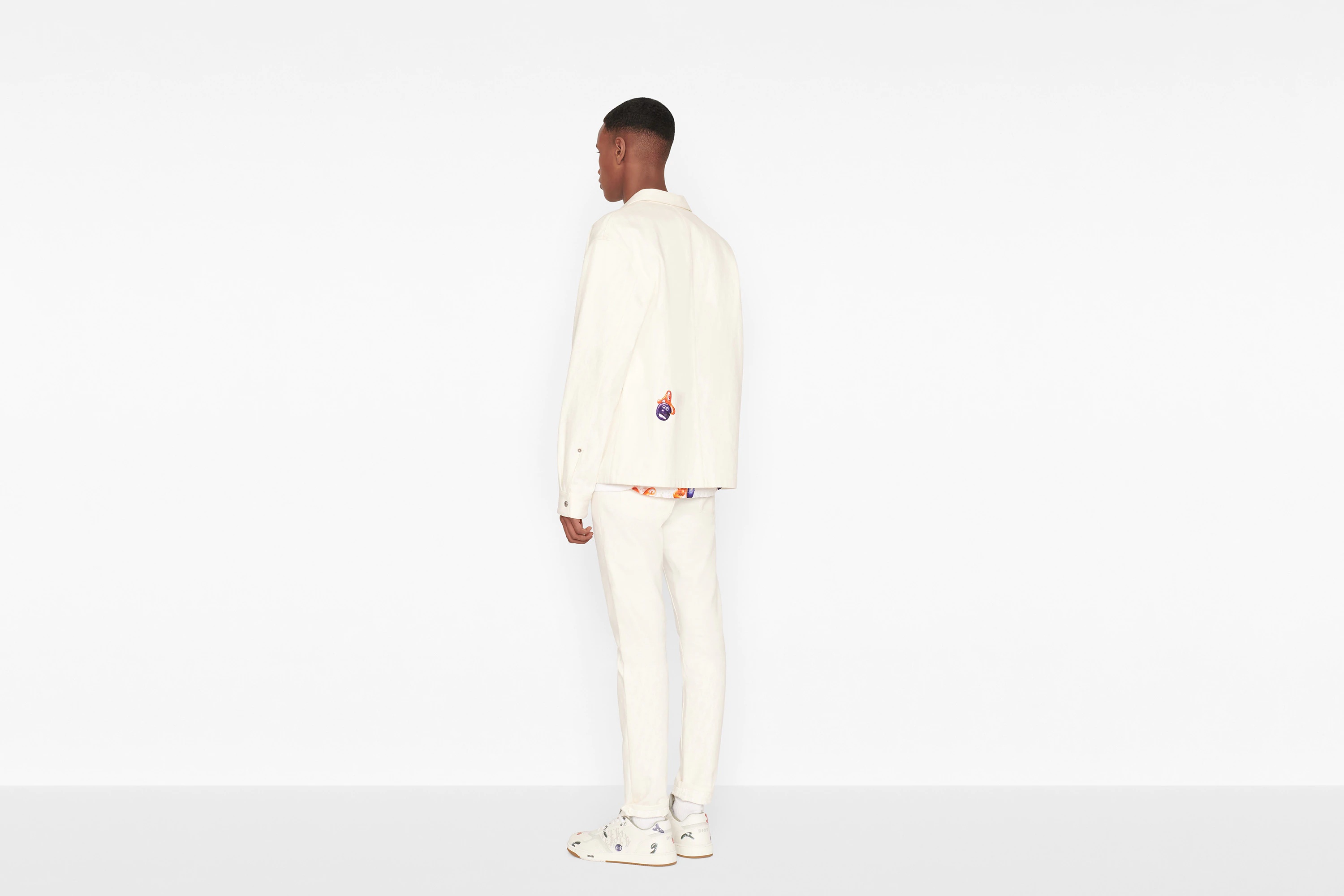 Dior Kennyscharf Patches Jeans Men In White