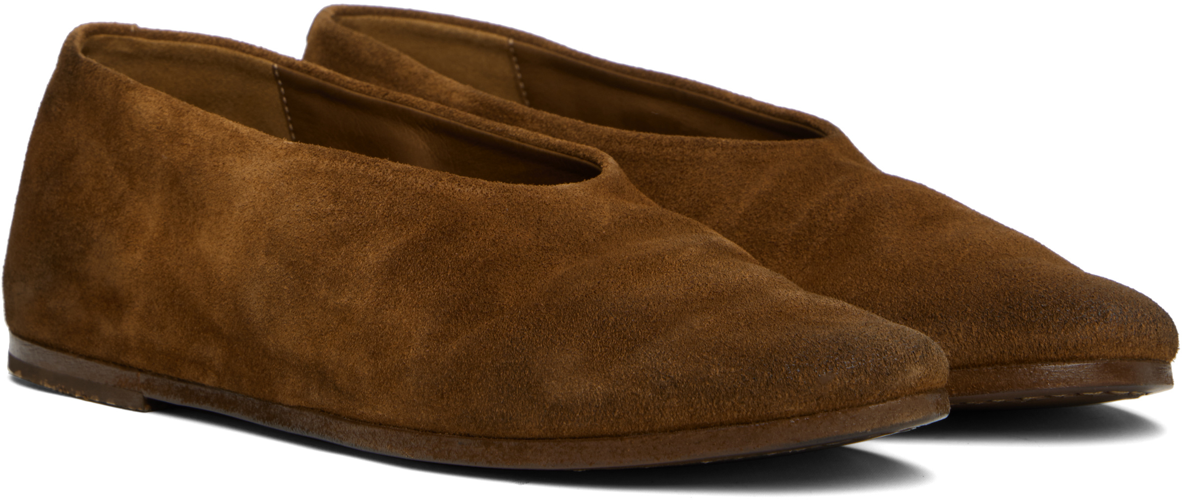 Marsèll Coltellaccio Suede Flat Ballerinas In Animal Print