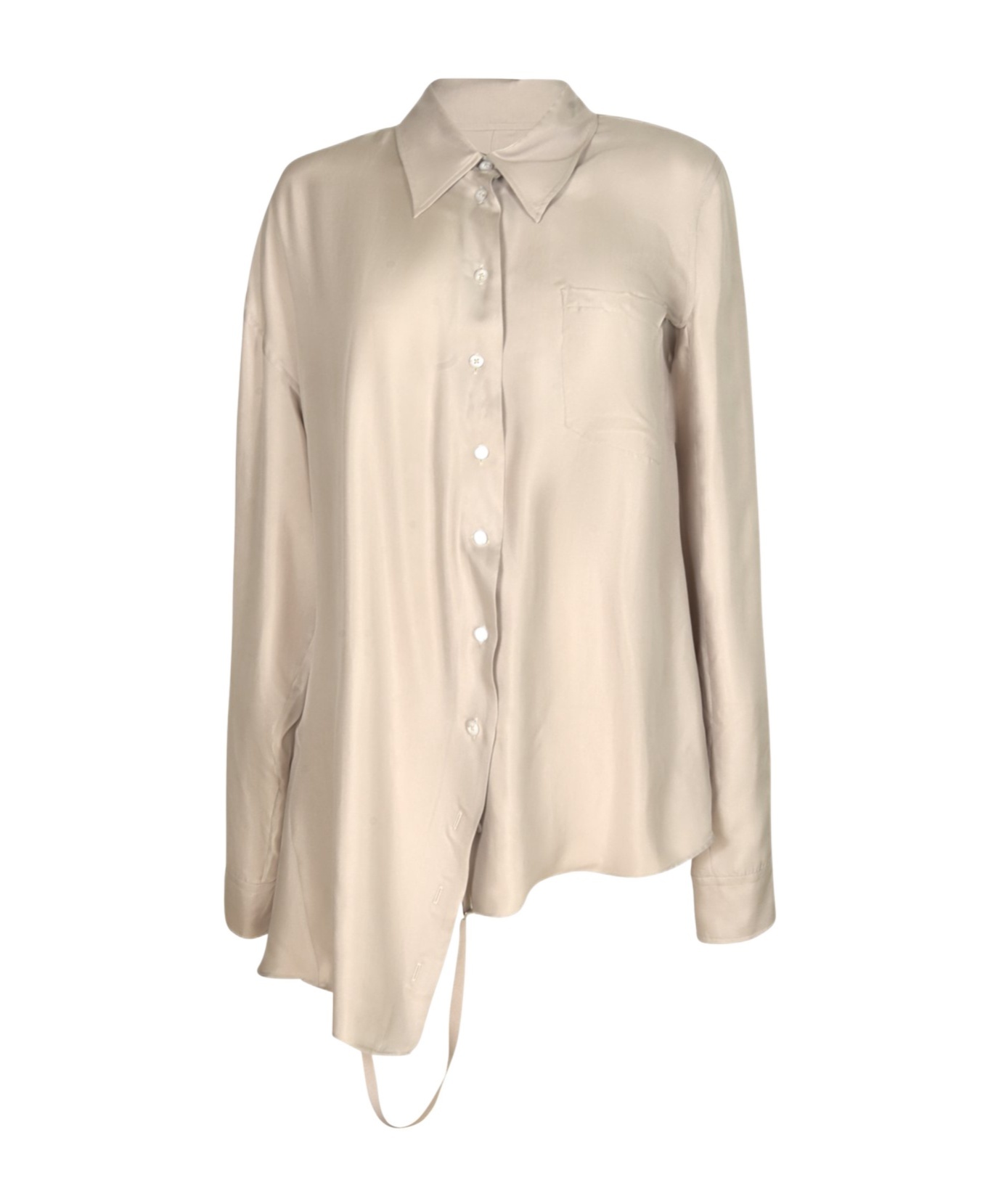 Ann Demeulemeester Jula Dropped Shoulder Shirt In Nude