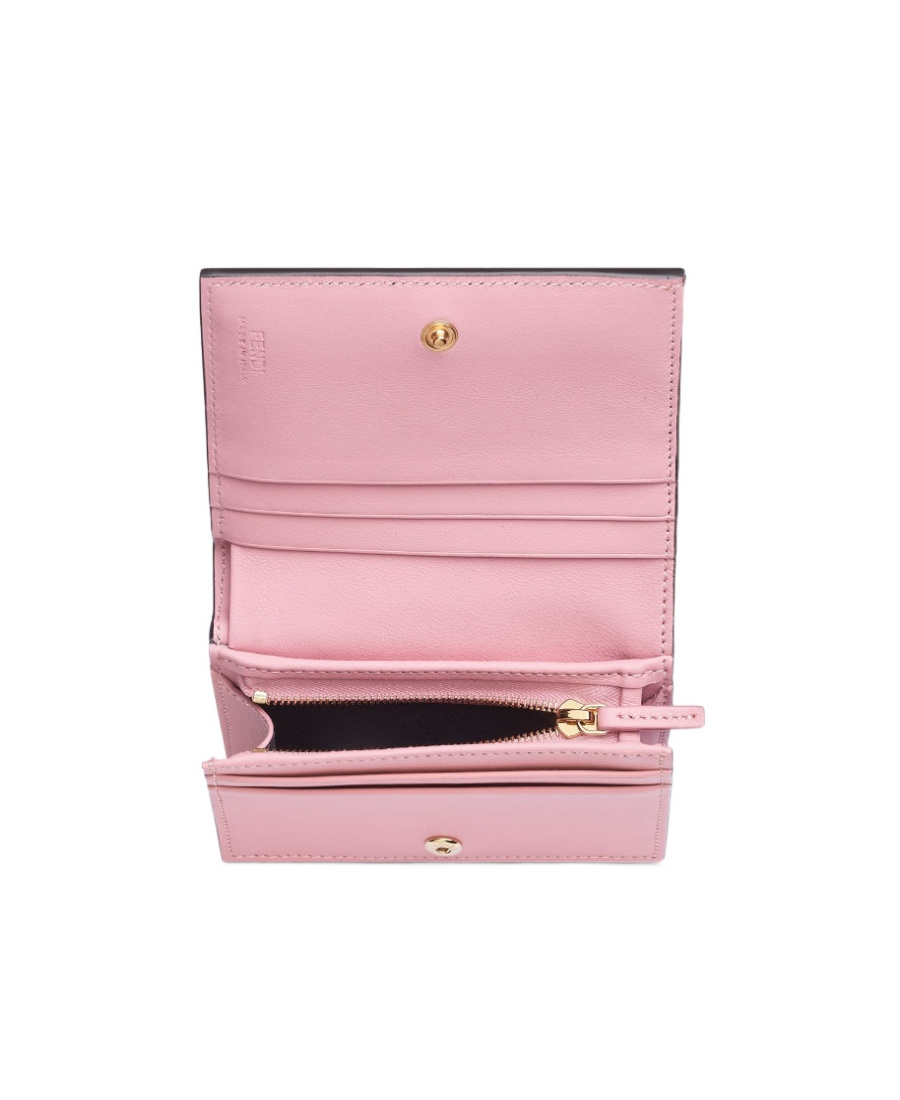 Fendi Baguette Small Double Fold Wallet In White