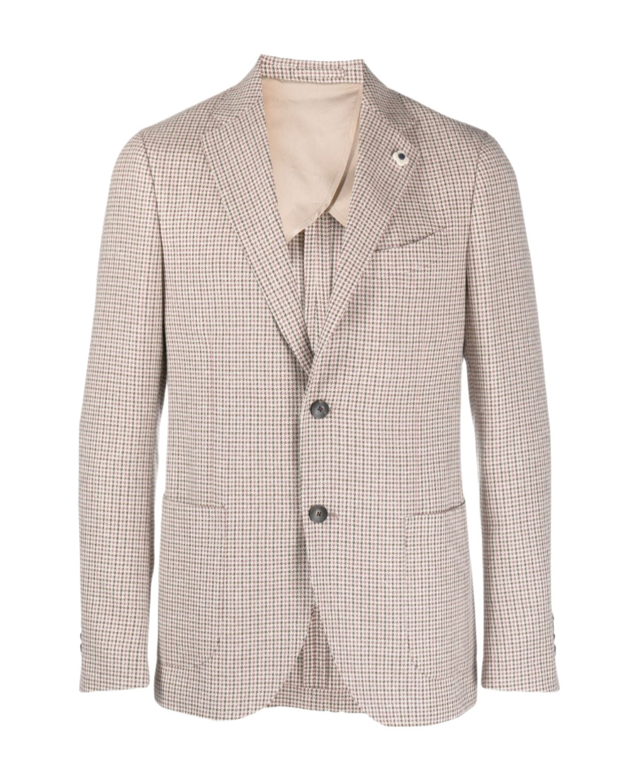 Lardini Pota Houndstooth-pattern Blazer In Nude