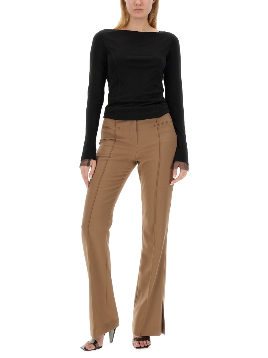 Shop Helmut Lang Boot-cut Pants In Brown