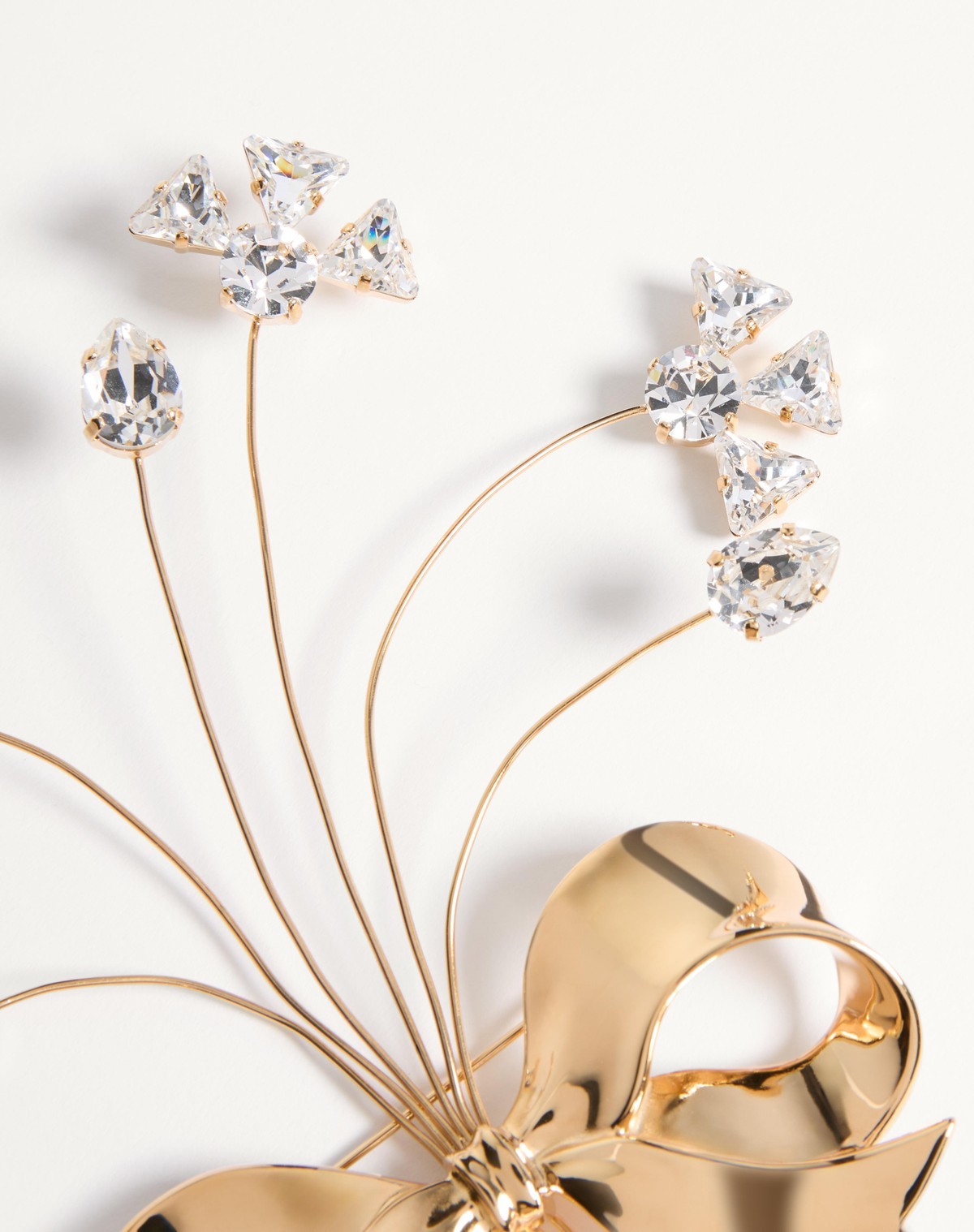 Valentino Floral Metal Brooch In Gold