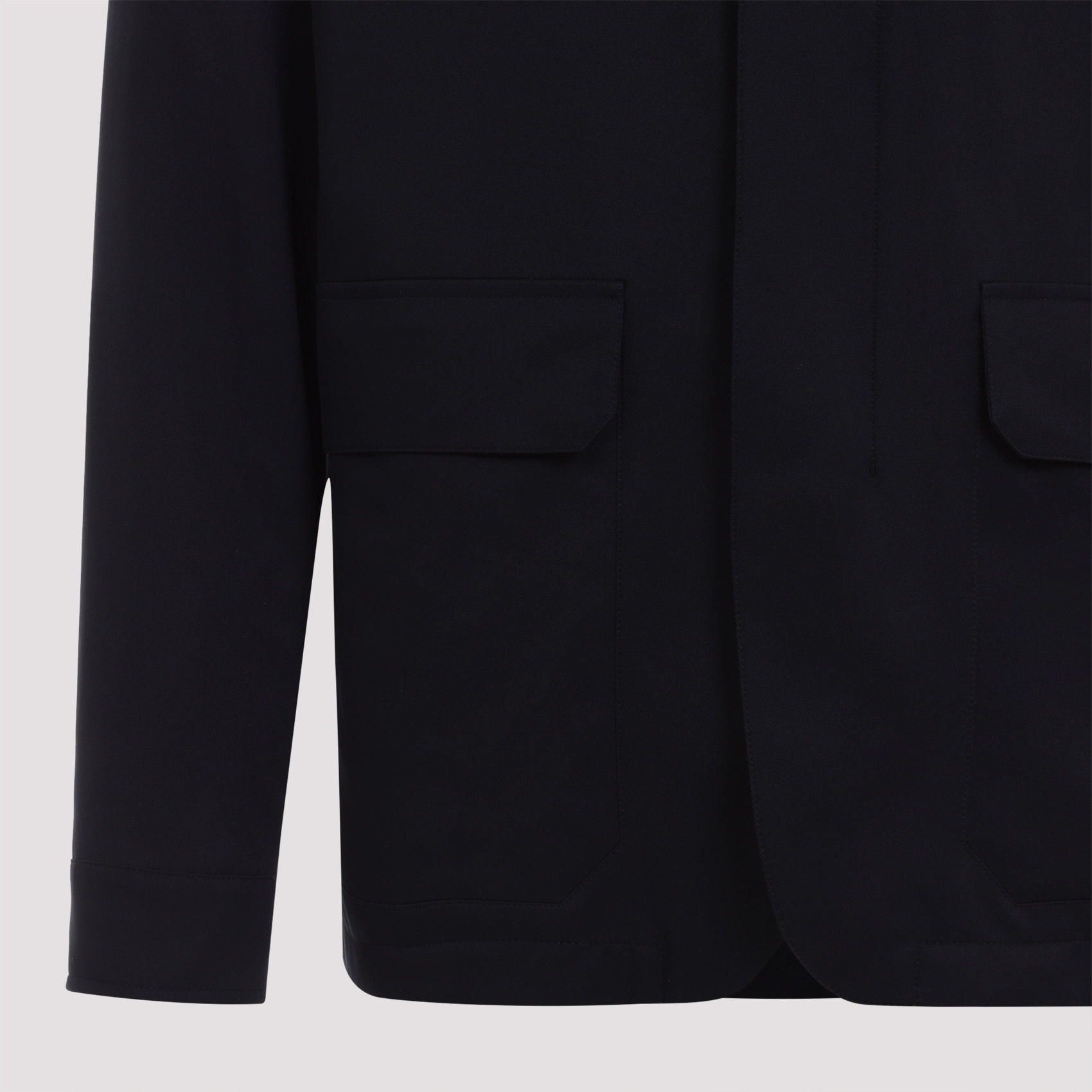 Shop Zegna Long Sleeve Casual Jacket In Blue Navy