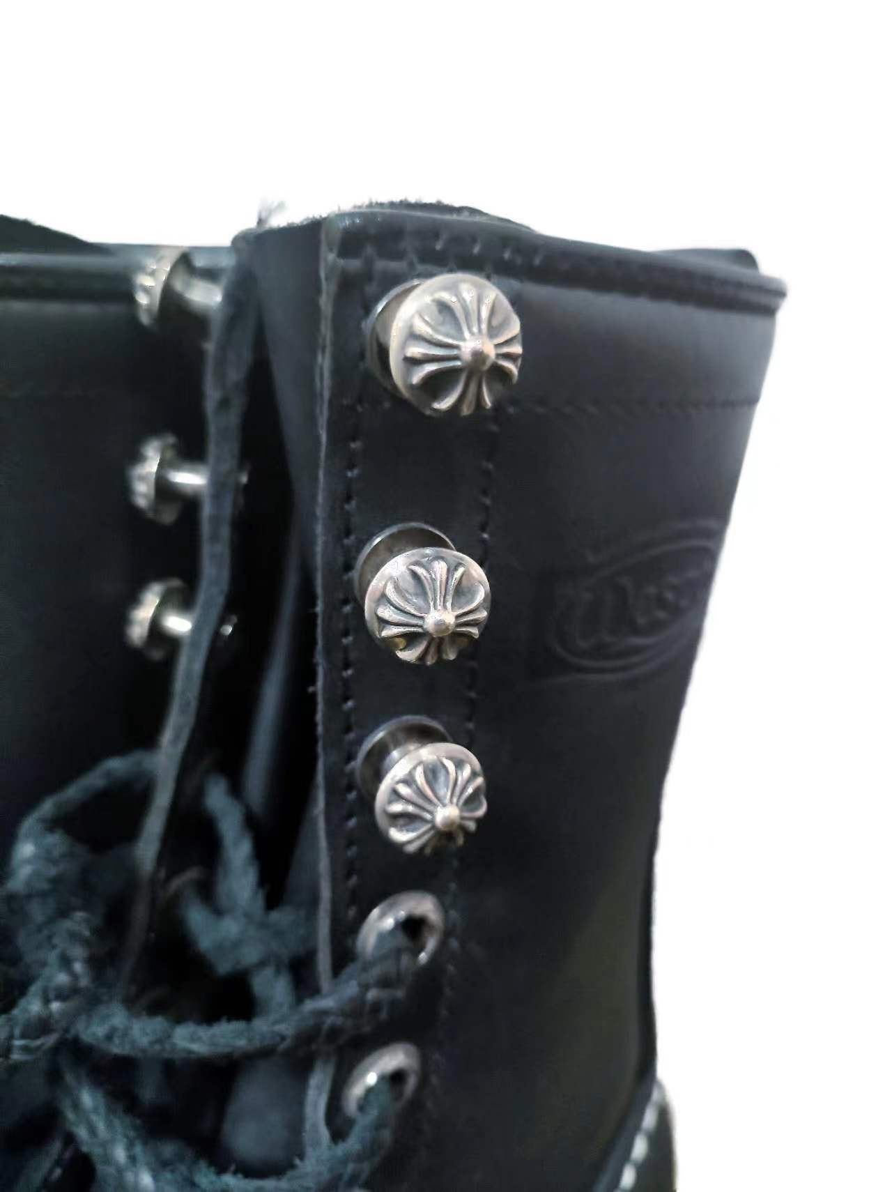 Chrome Hearts X Wesco Strap-up Martin Boots In Black