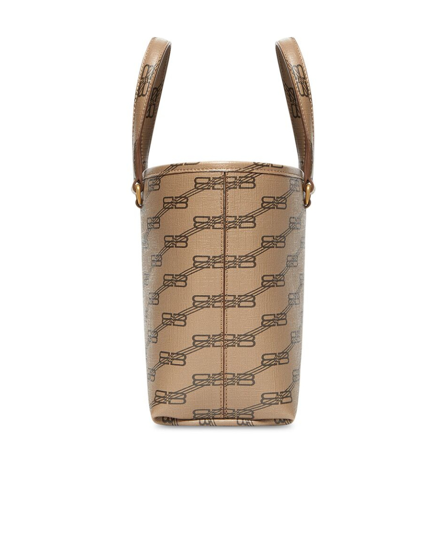 Balenciaga Small Signature East-west Shopper Tote In Brown