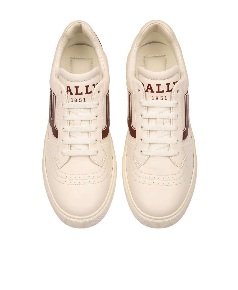 Bally Stitching Leather Sneakers In Nude
