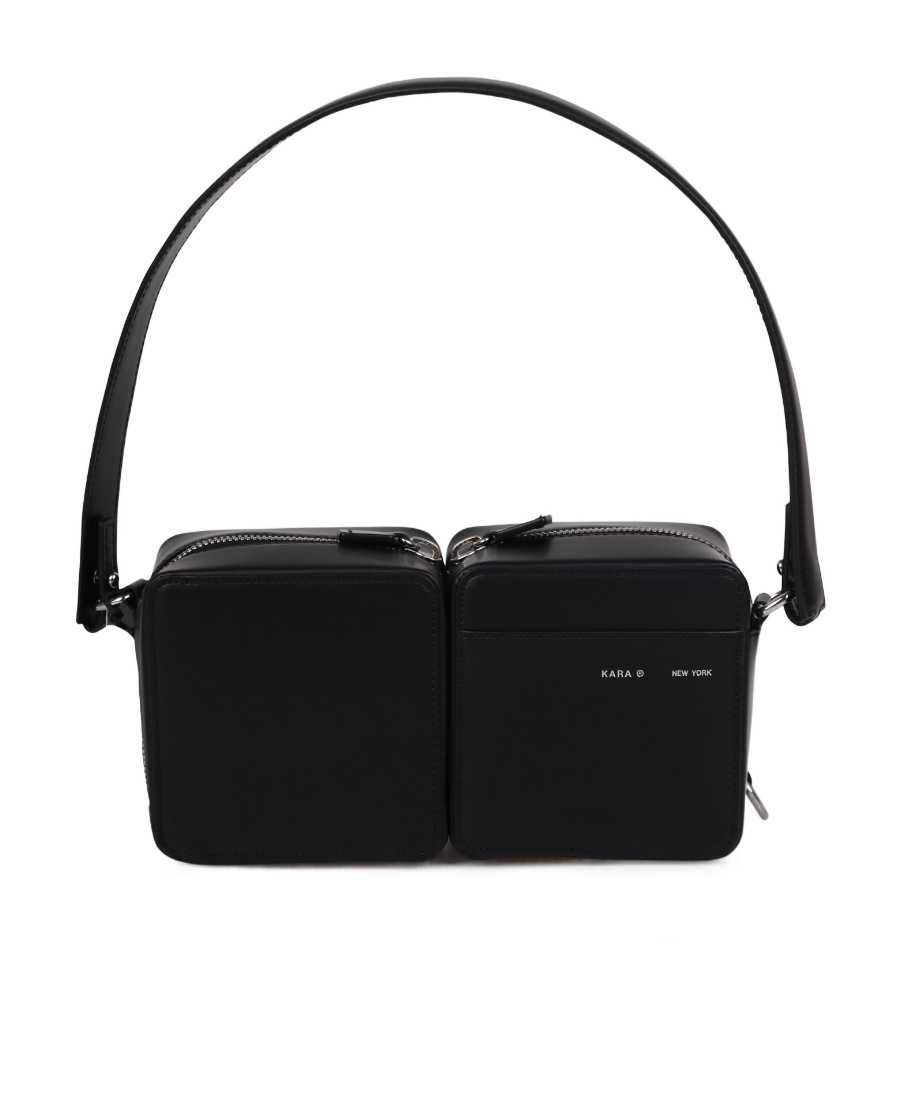 Kara Stacked Hobo Bag In Black