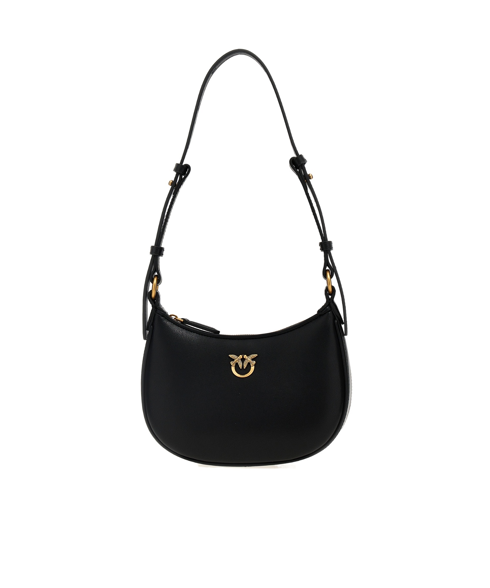 Pinko Mini Love Bag Half Moon Simply In Black-antique Gold