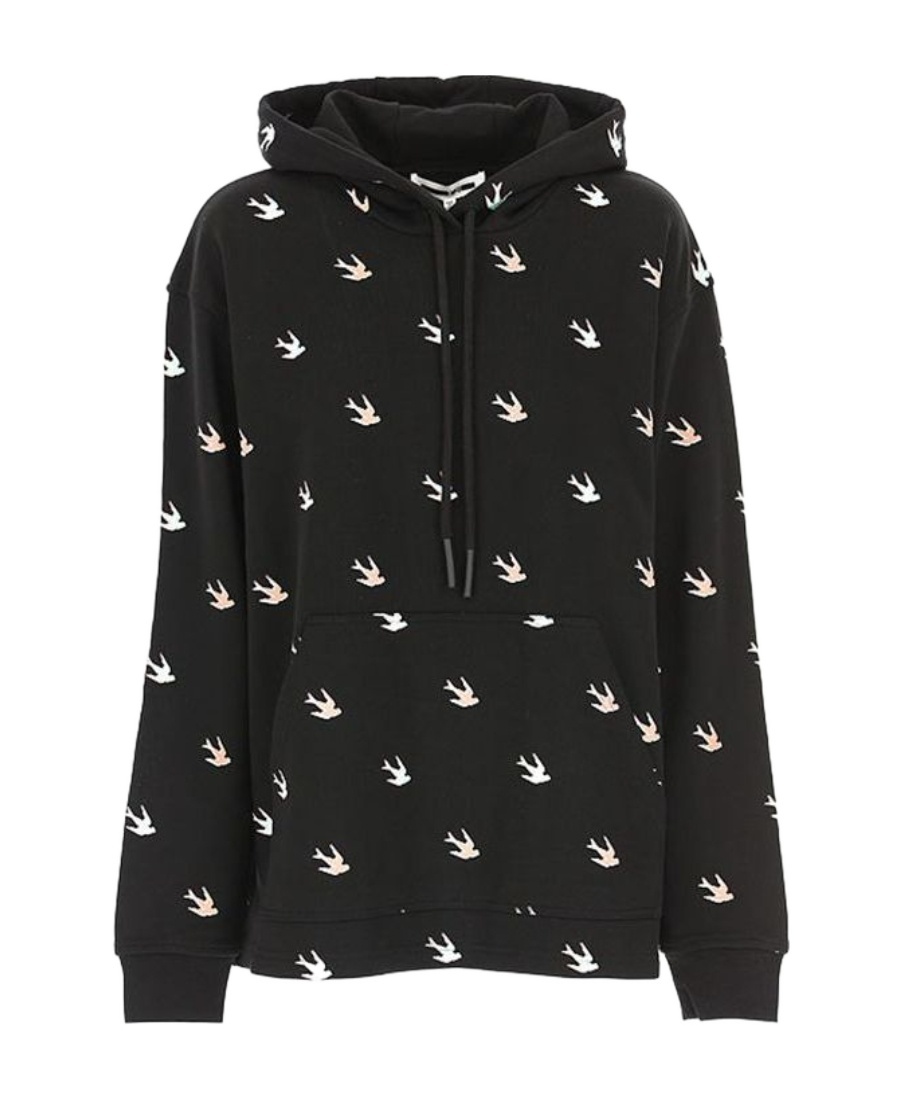 Mcq By Alexander Mcqueen Printed Hooded Sweater In Black