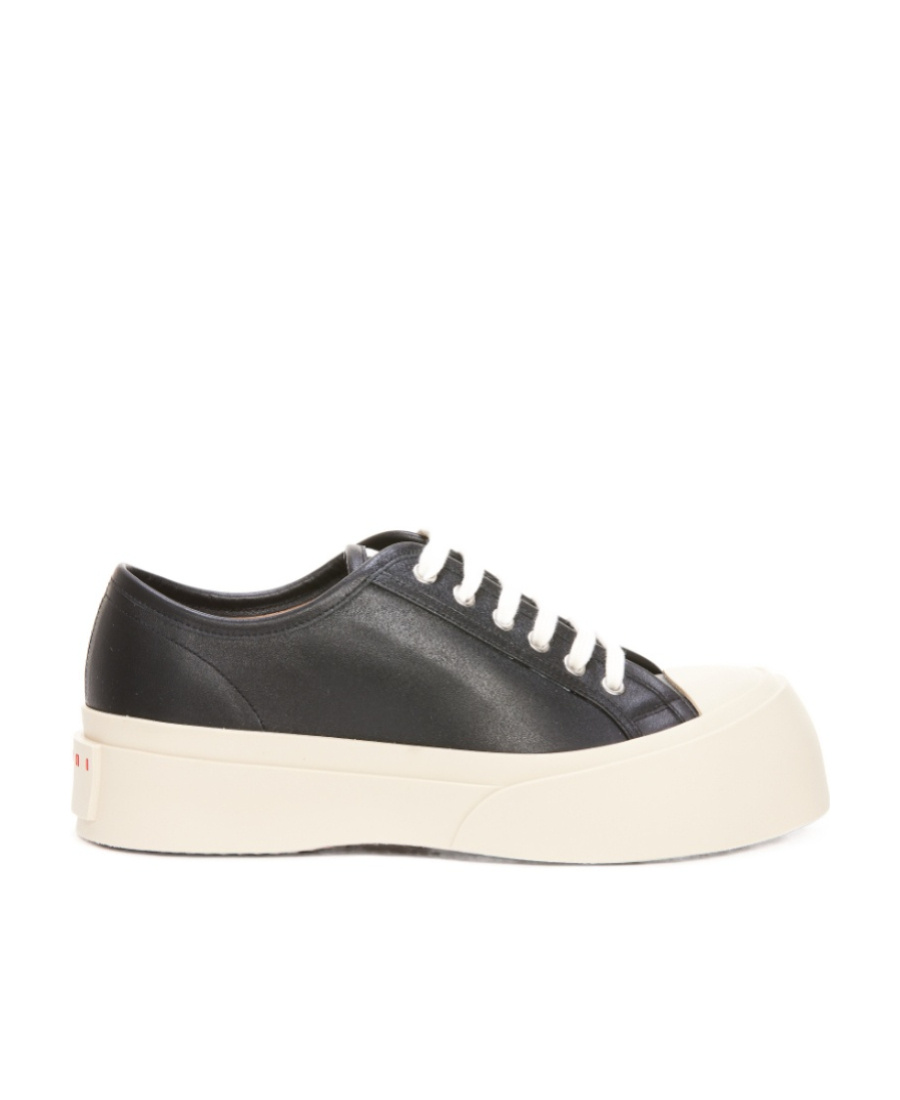 Marni Pablo Leather Flatform Sneakers In Black