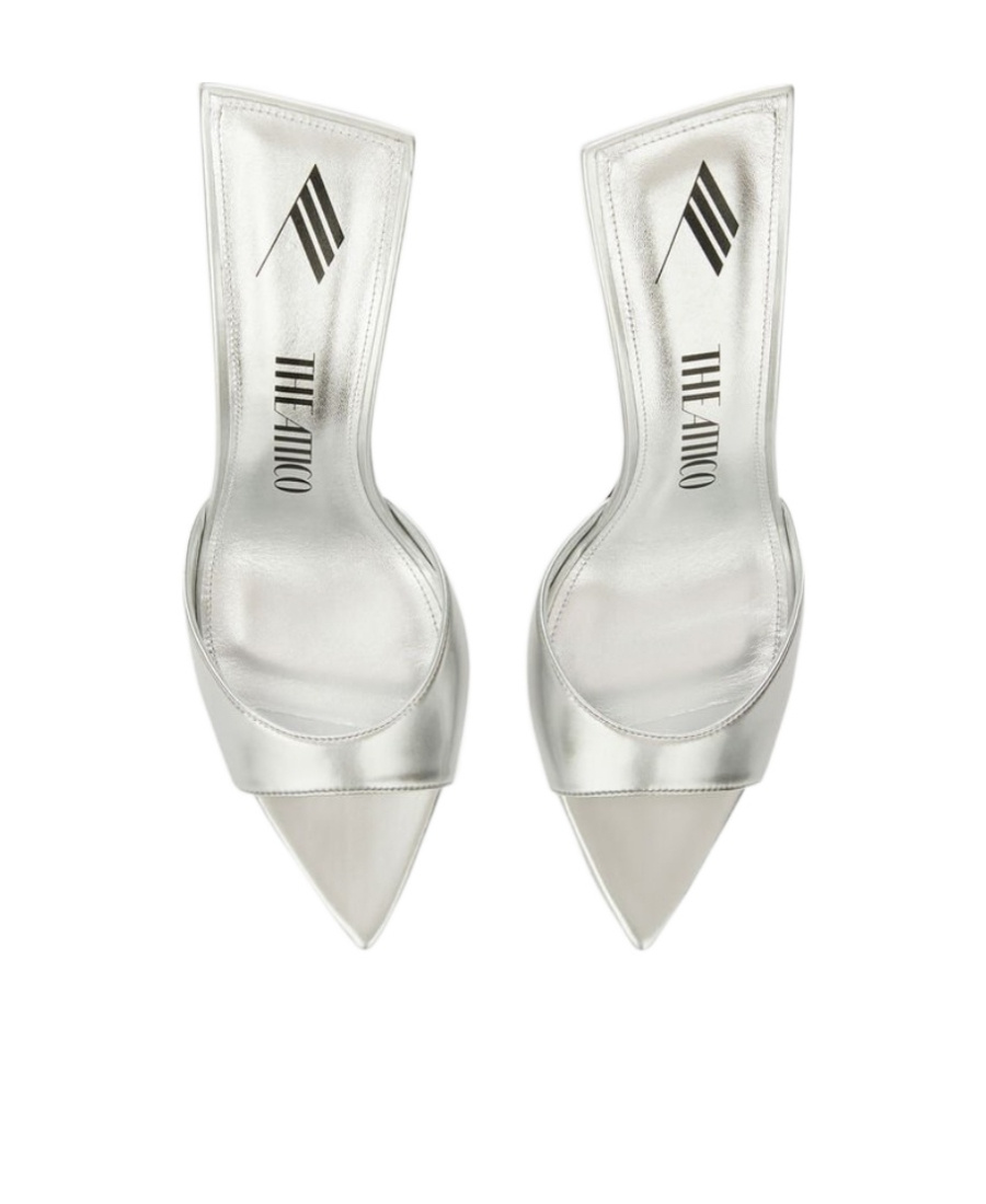 Attico The Ester Heeled Mules In White