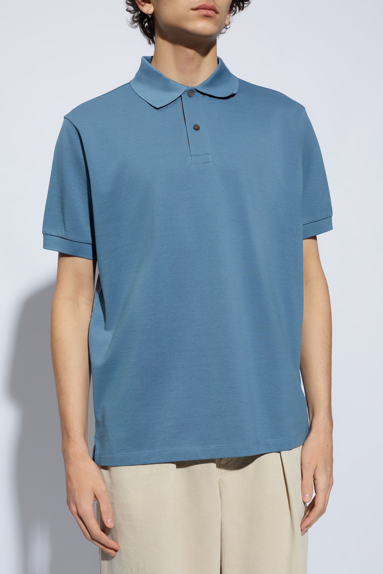PAUL SMITH 'ARTIST STRIPE' COTTON POLO SHIRT