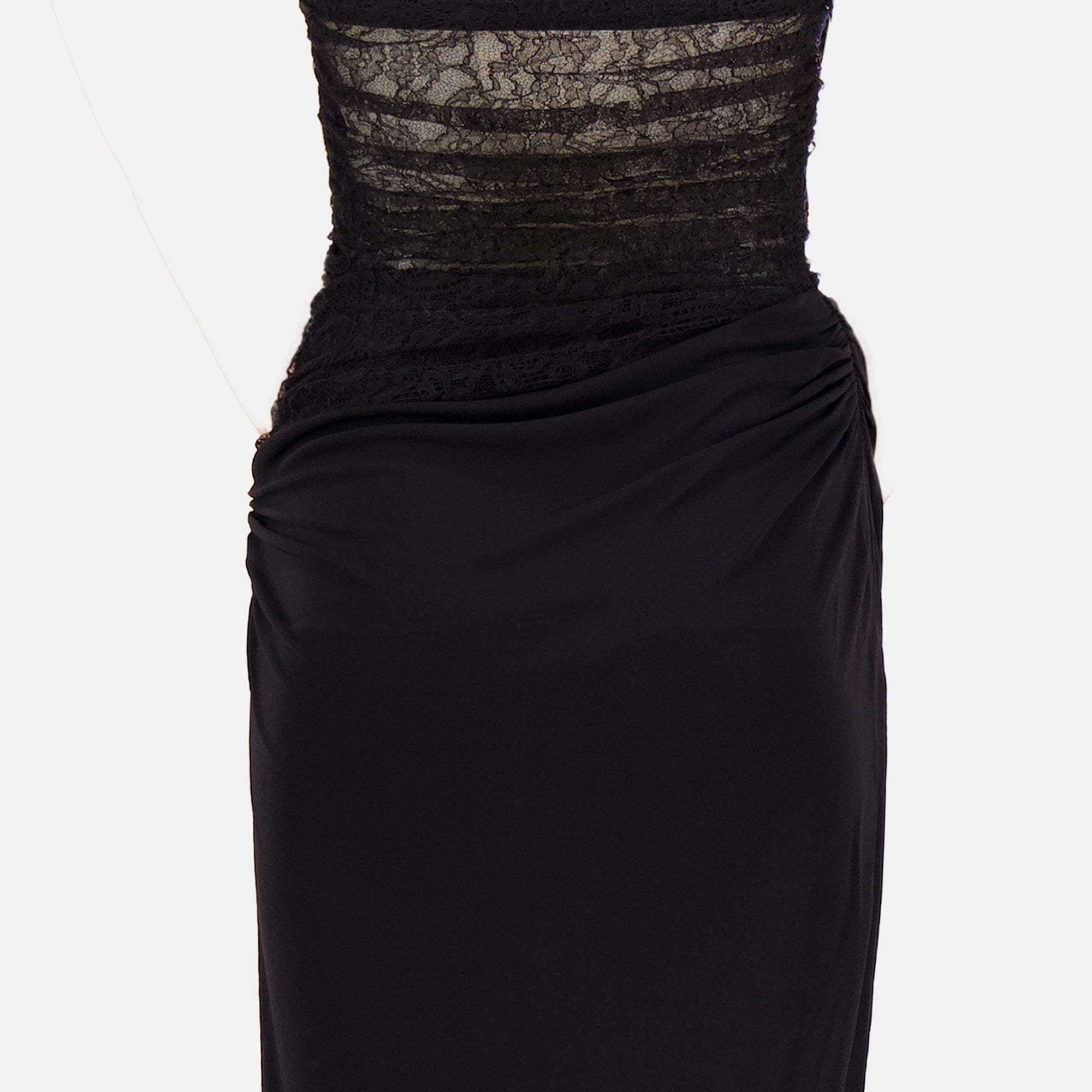 Christopher Esber Lace-bustier Strapless Salacia Gown In Black