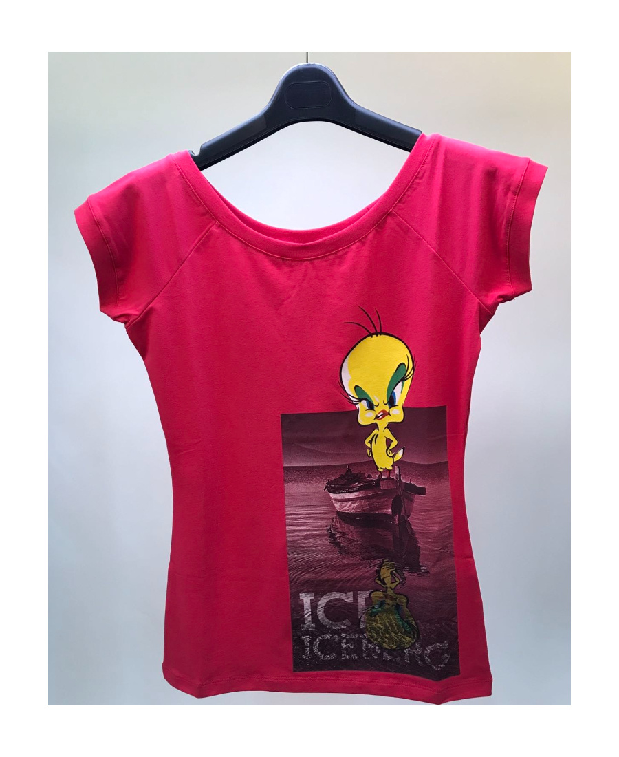 Shop Iceberg T-shirt With Round Neck And Short Sleeves In Red