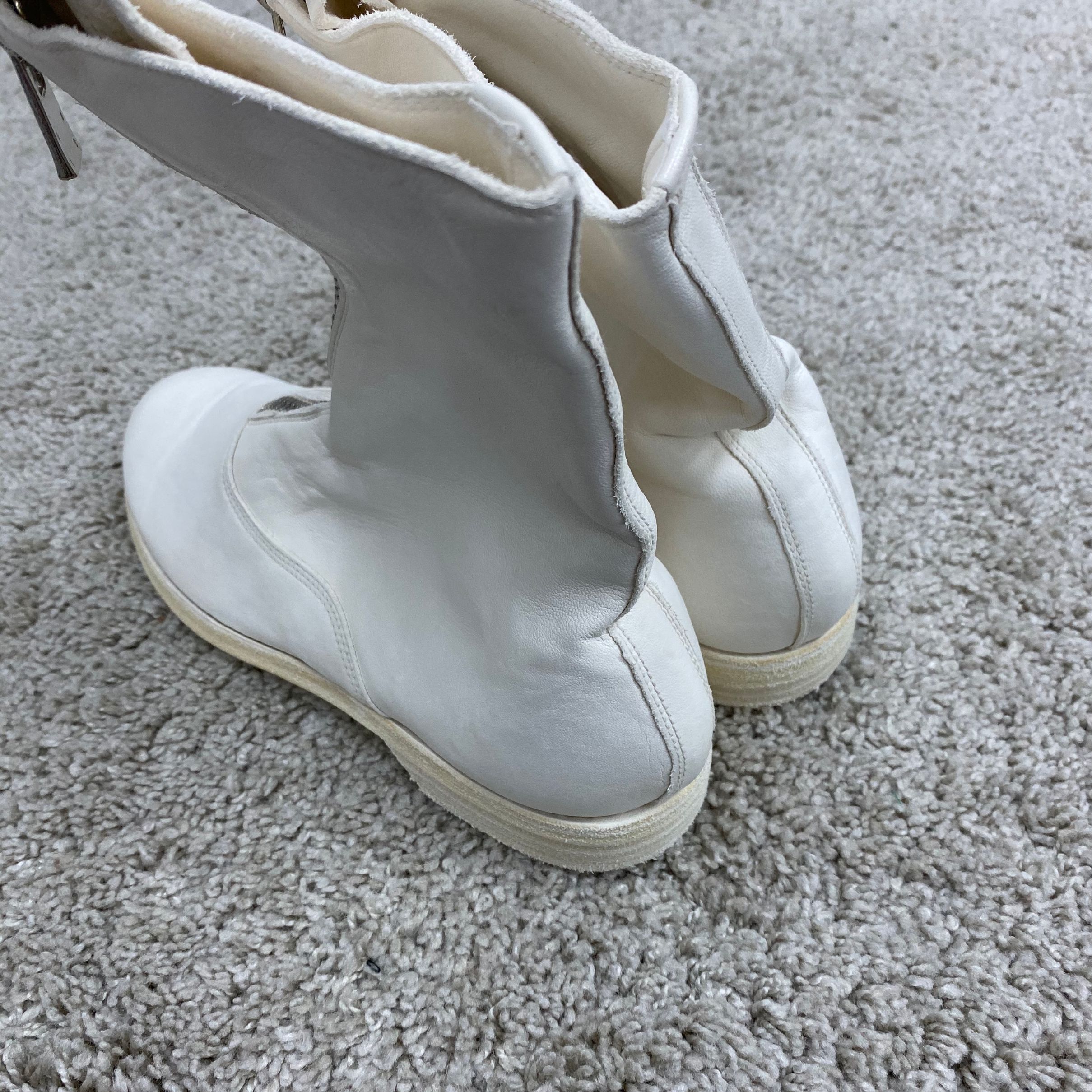 Guidi Round-headed Casual Boots In White