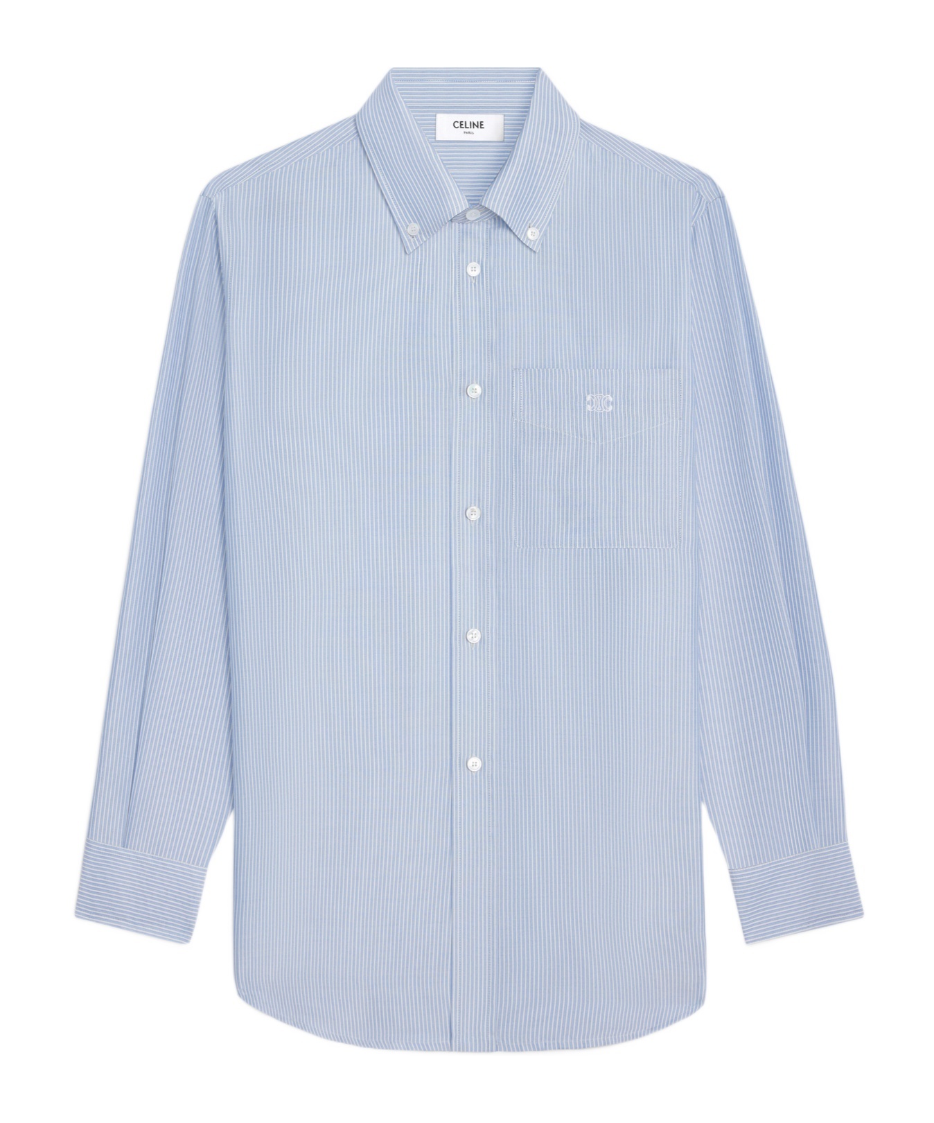 CELINE TOMBOY SHIRT IN STRIPED SILK