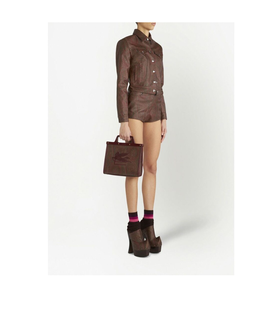 Etro Love Trotter Small Bag In Paisley Jacquard Fabric In Brown