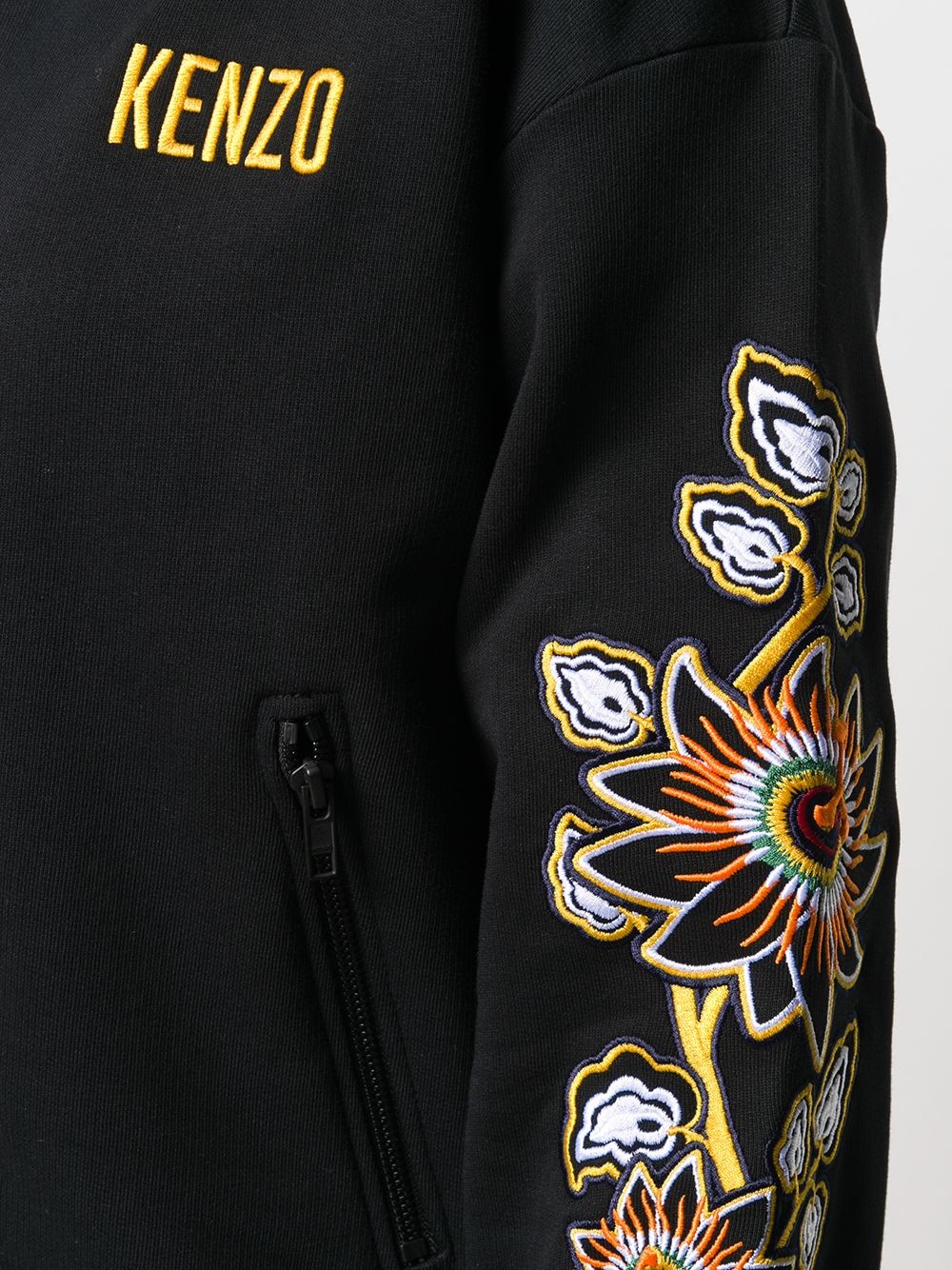 Kenzo Logo Zipper Casual Jacket In Black