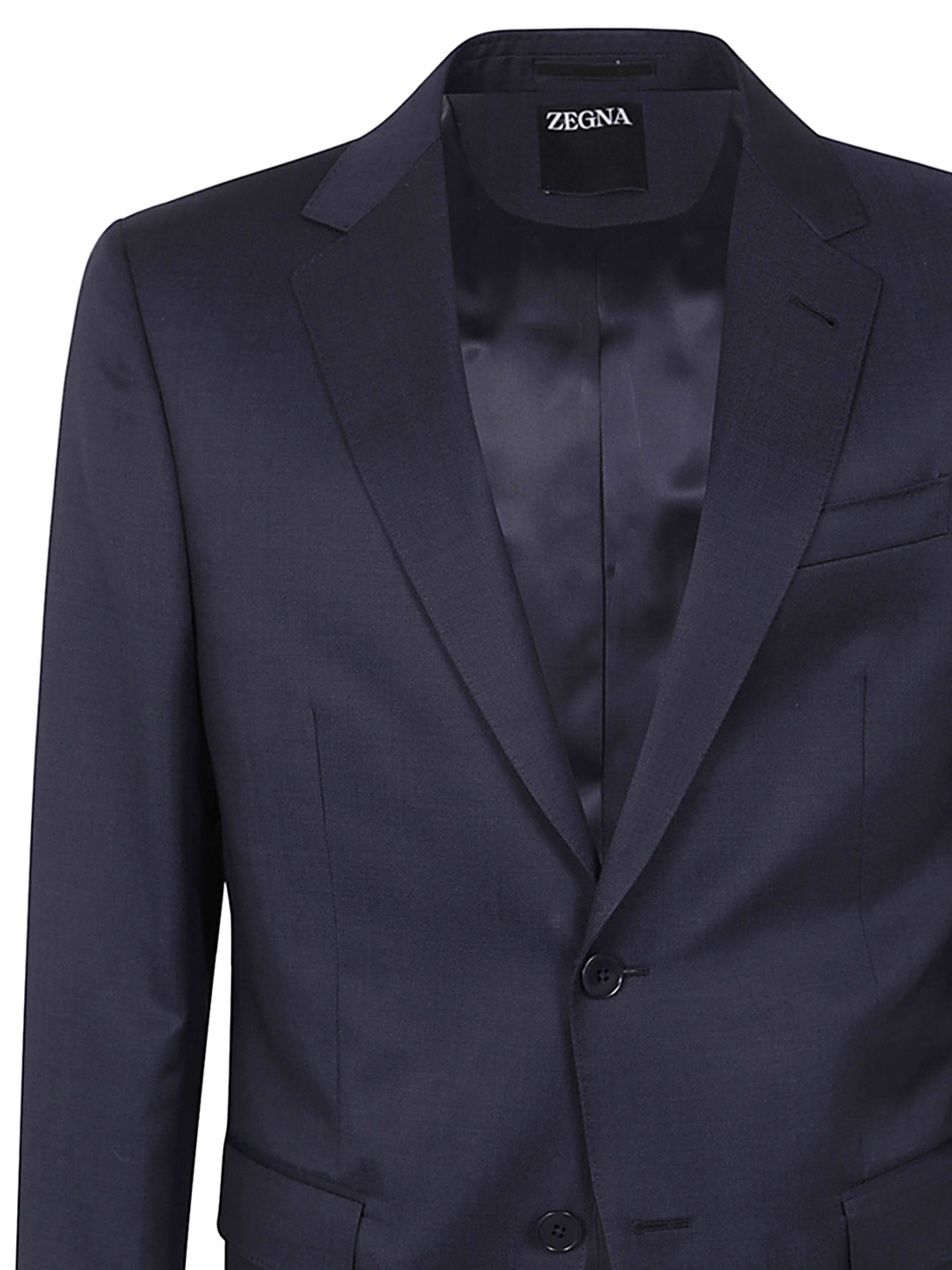 Shop Zegna Long-sleeved Suit In Black