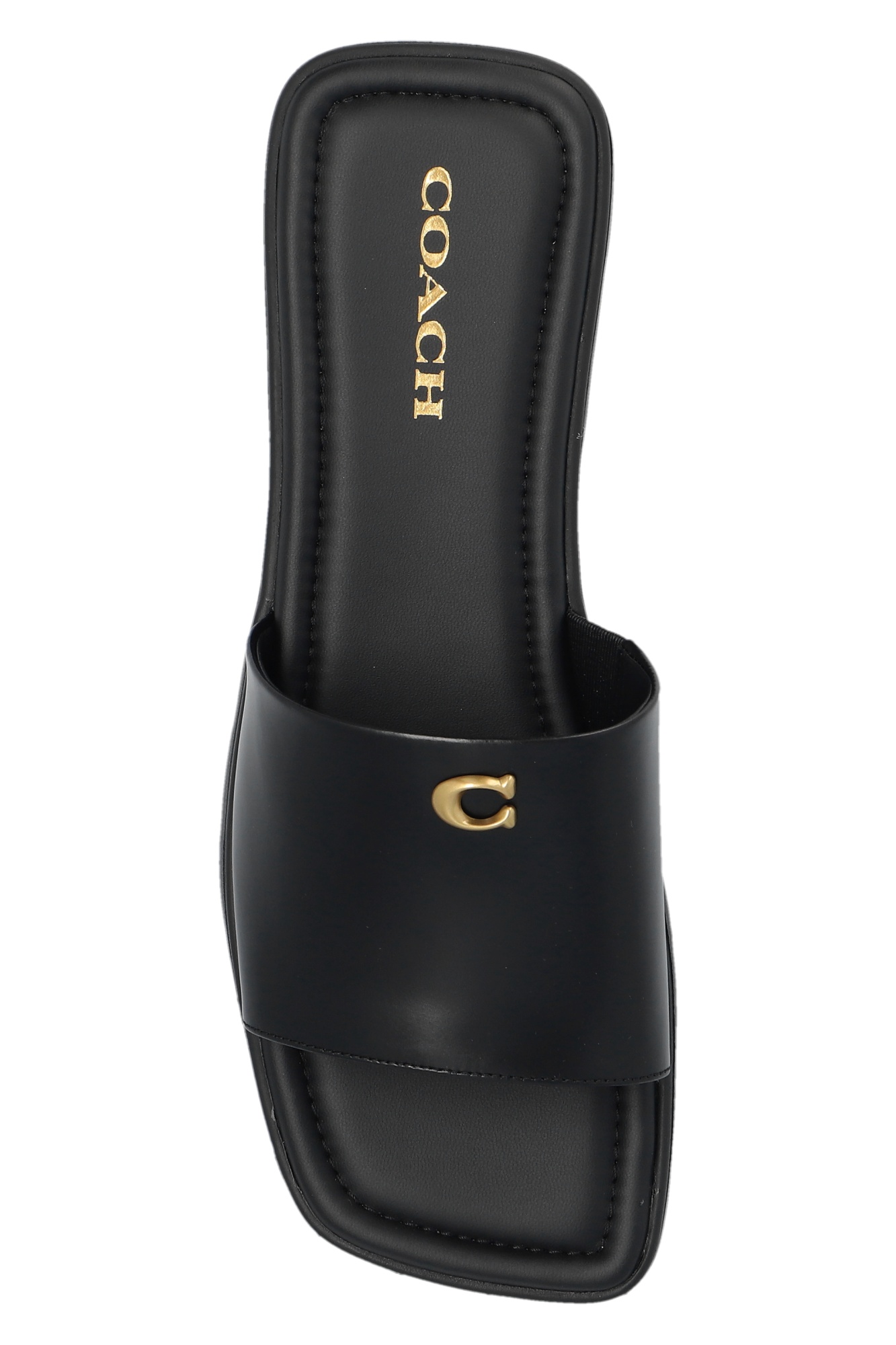 Shop Coach Florence Leather Sandals In Black