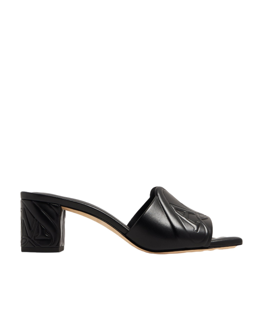 Alexander Mcqueen Seal Leather Sandals In Black