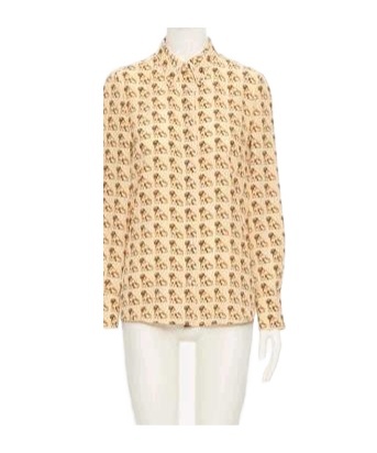 Valentino Garavani Petit Charles Print Shirt Shirt And Blouse White In Brown