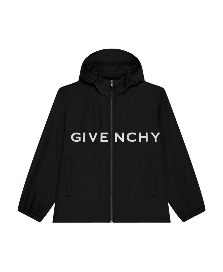 Givenchy Logo-print Hooded Lightweight Jacket In Black