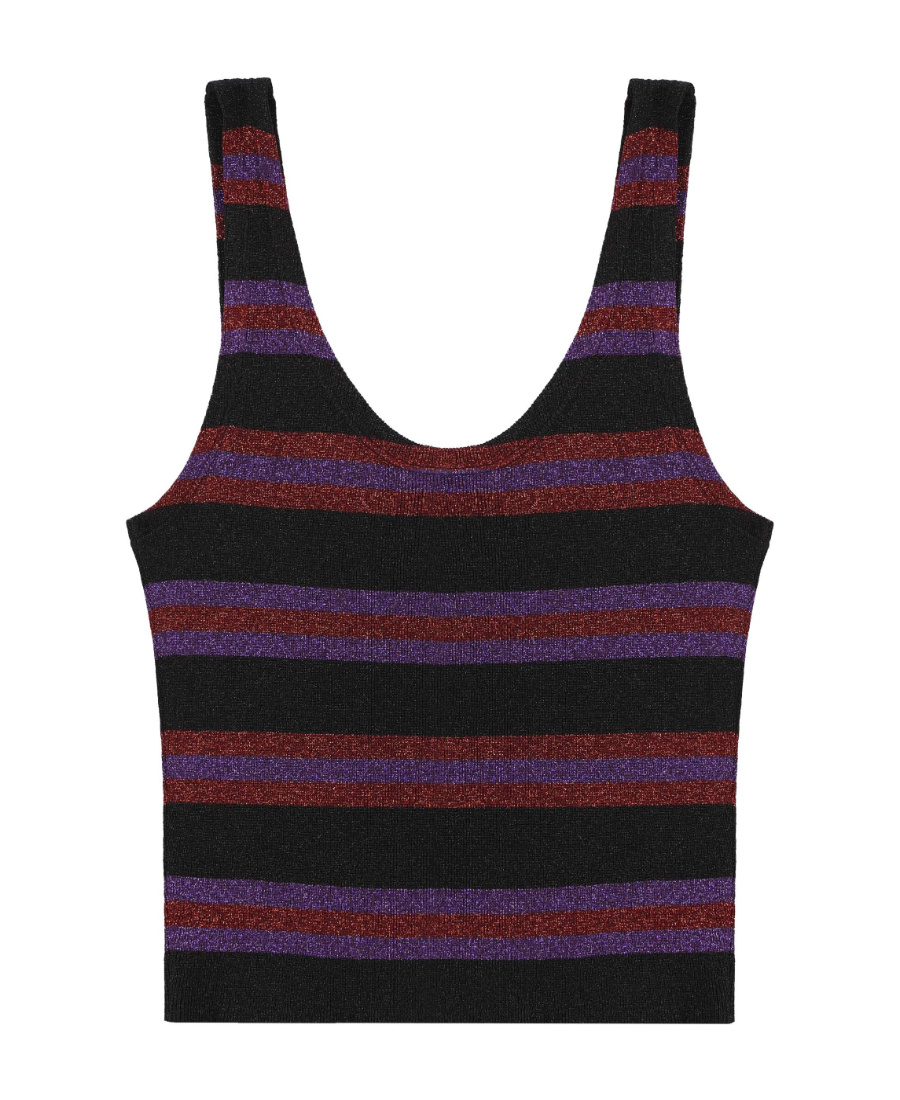 Valentino Logo Stripe Knitted Vest In Multi