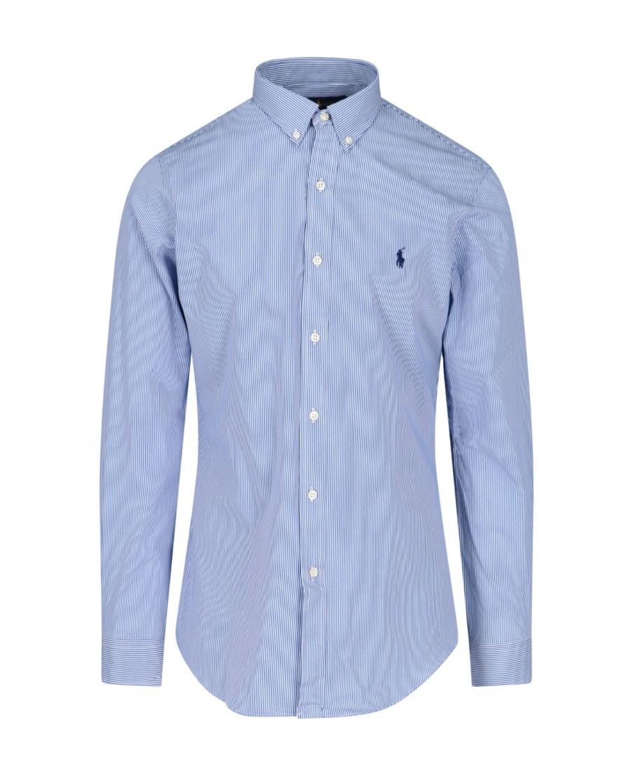 Polo Ralph Lauren Striped Slim Fit Shirt In Blue